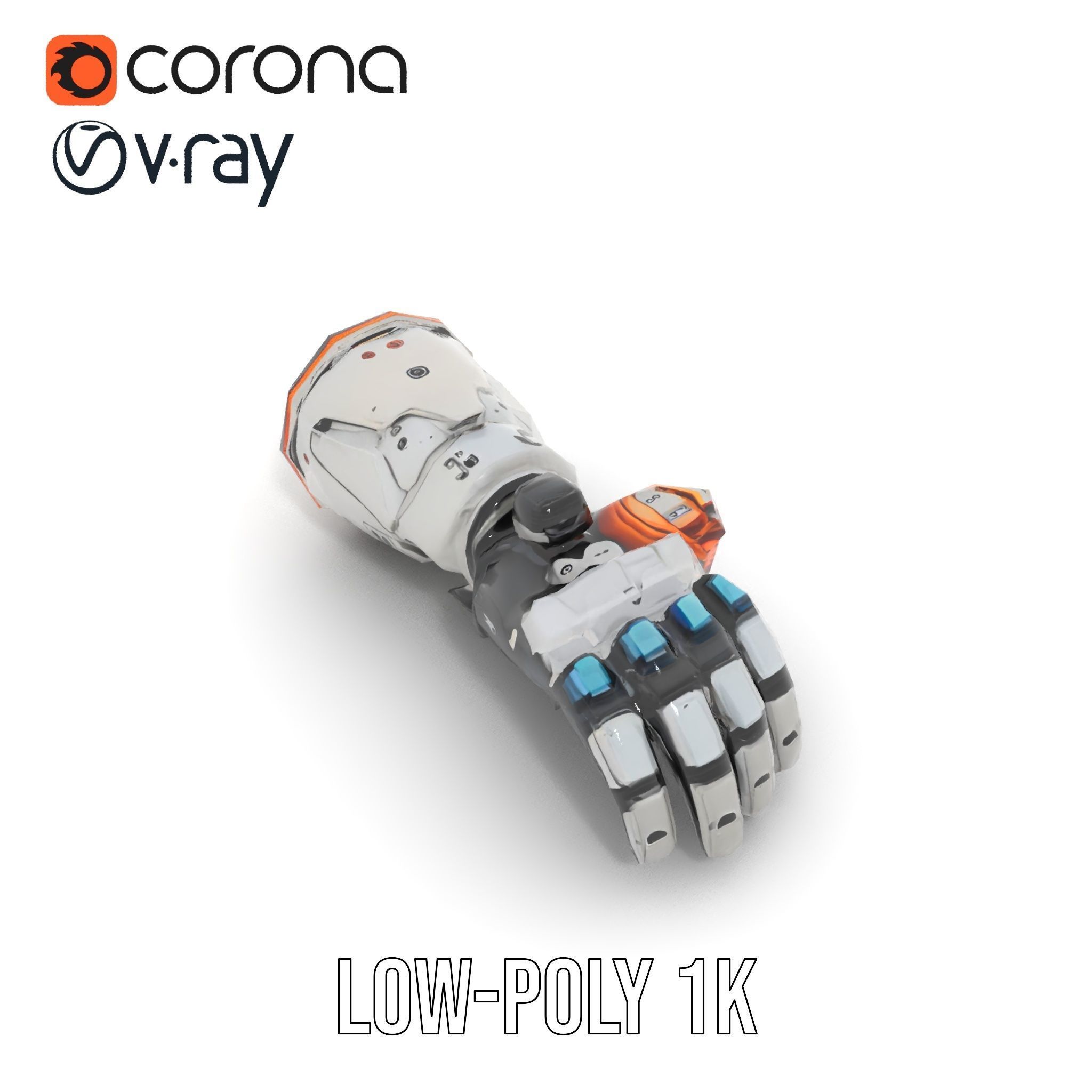 SciFi Robotic Arm Model Pack Low-poly 3D model_10