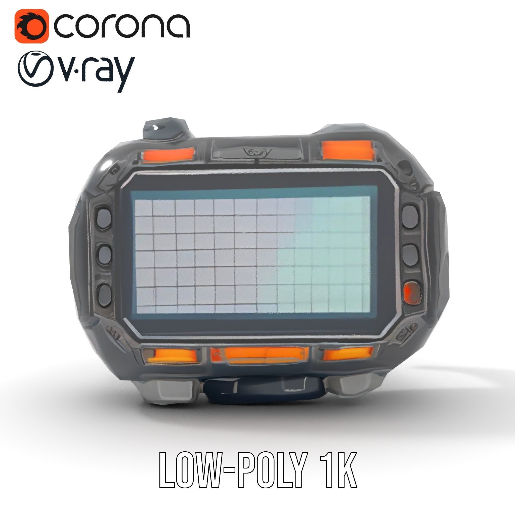 Futuristic Wrist Device Display model pack Low-poly 3D model_9