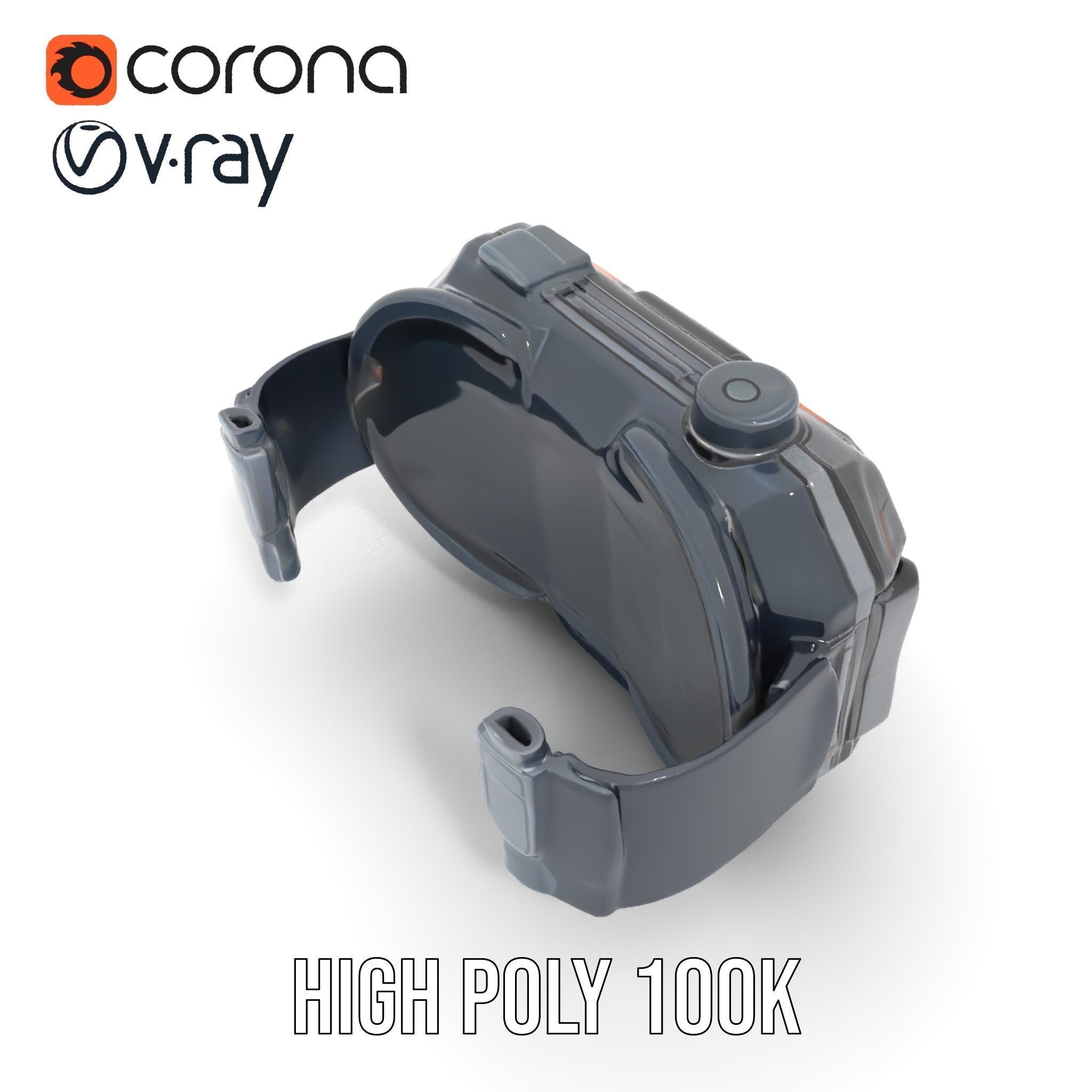Futuristic Wrist Device Display model pack Low-poly 3D model_26