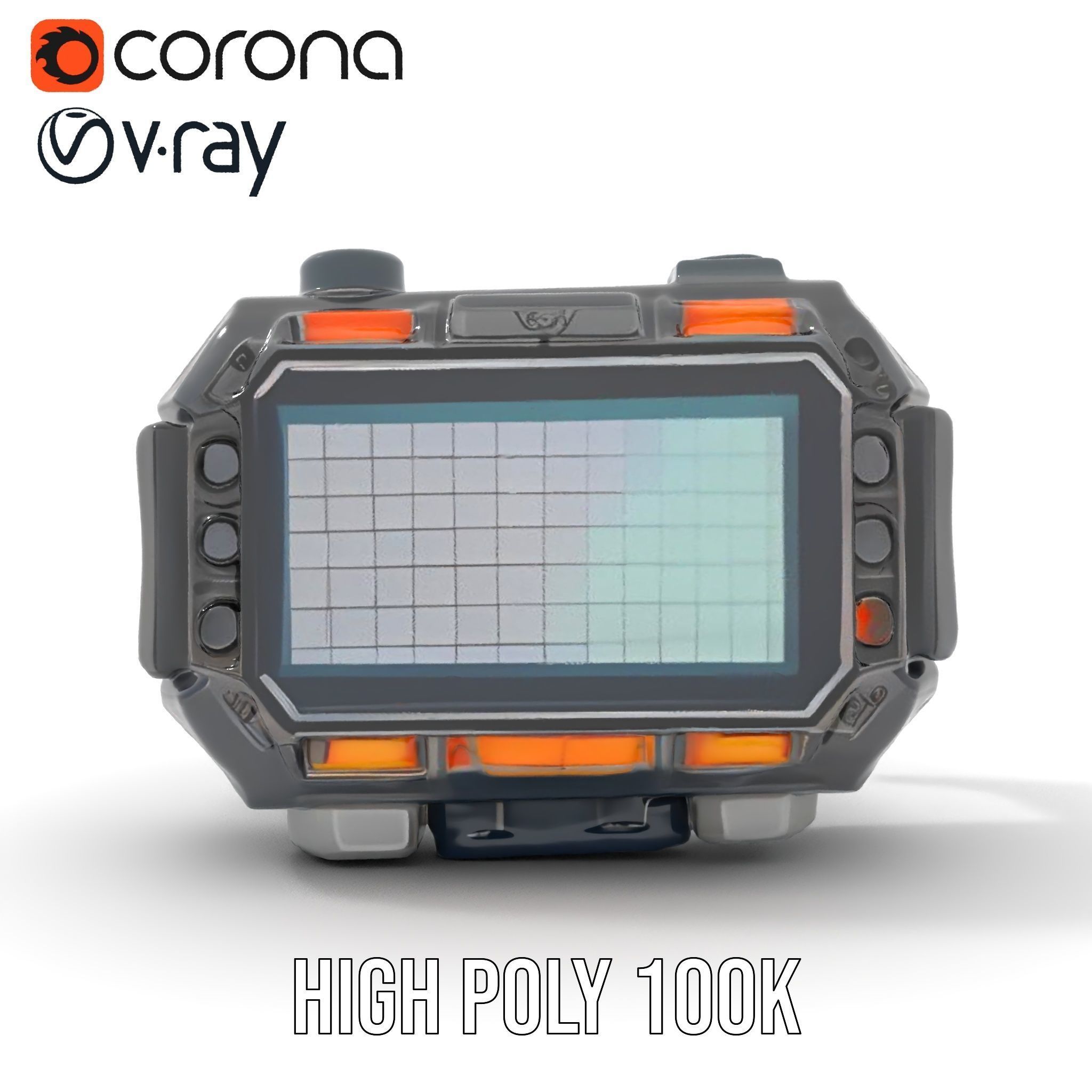 Futuristic Wrist Device Display model pack Low-poly 3D model_29