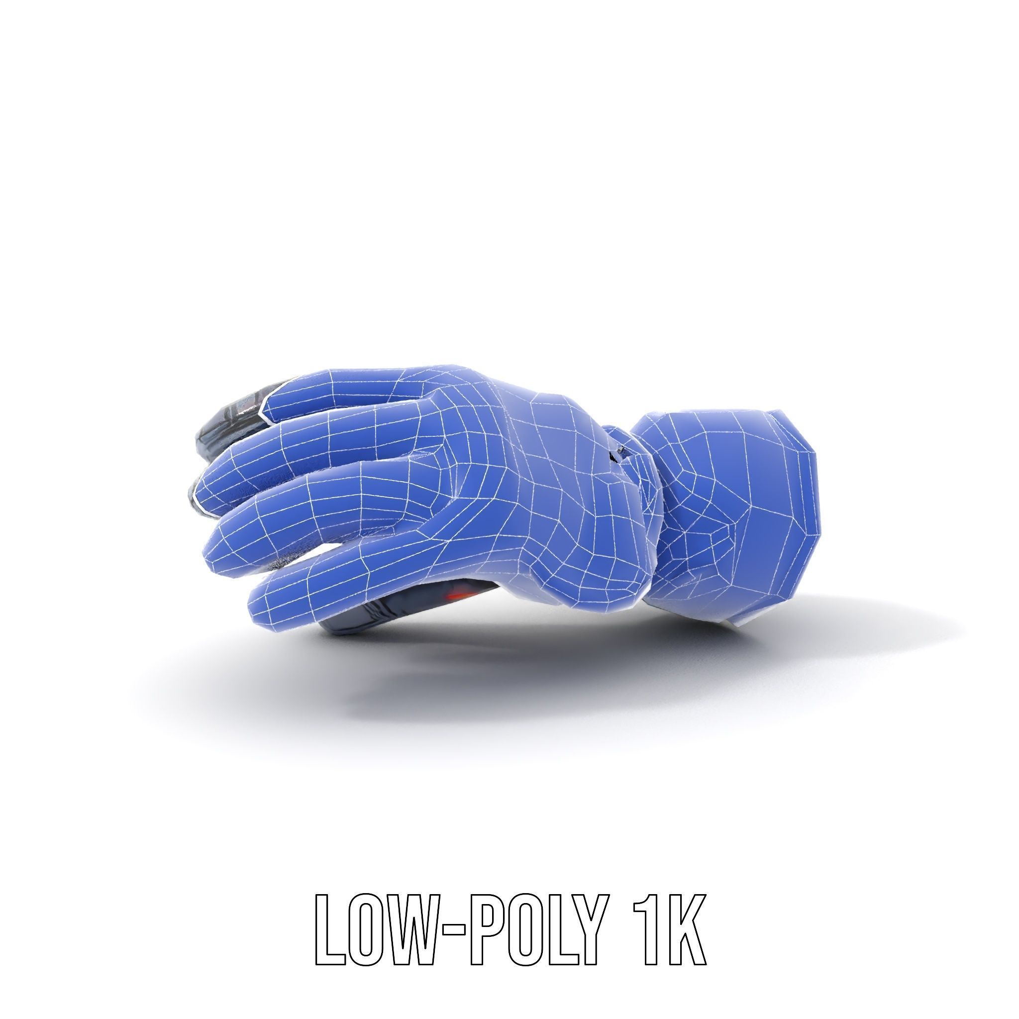 Futuristic Robotic Glove Model Pack with LED Accents Low-poly 3D model_29