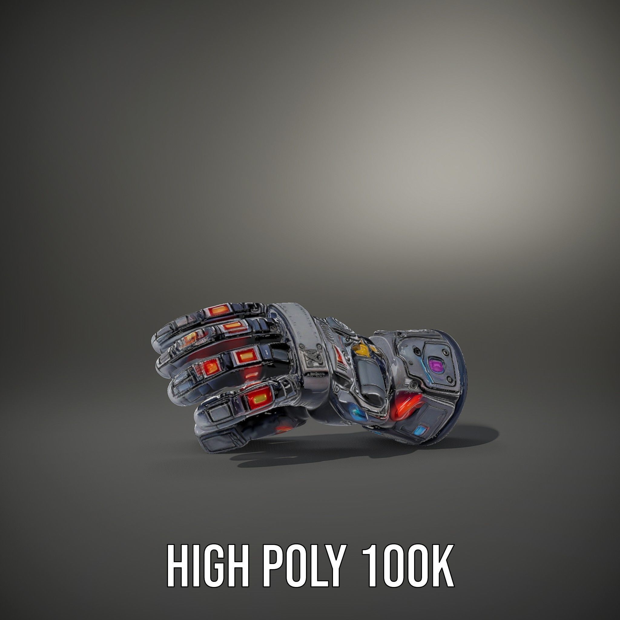 Futuristic Robotic Glove Model Pack with LED Accents Low-poly 3D model_9