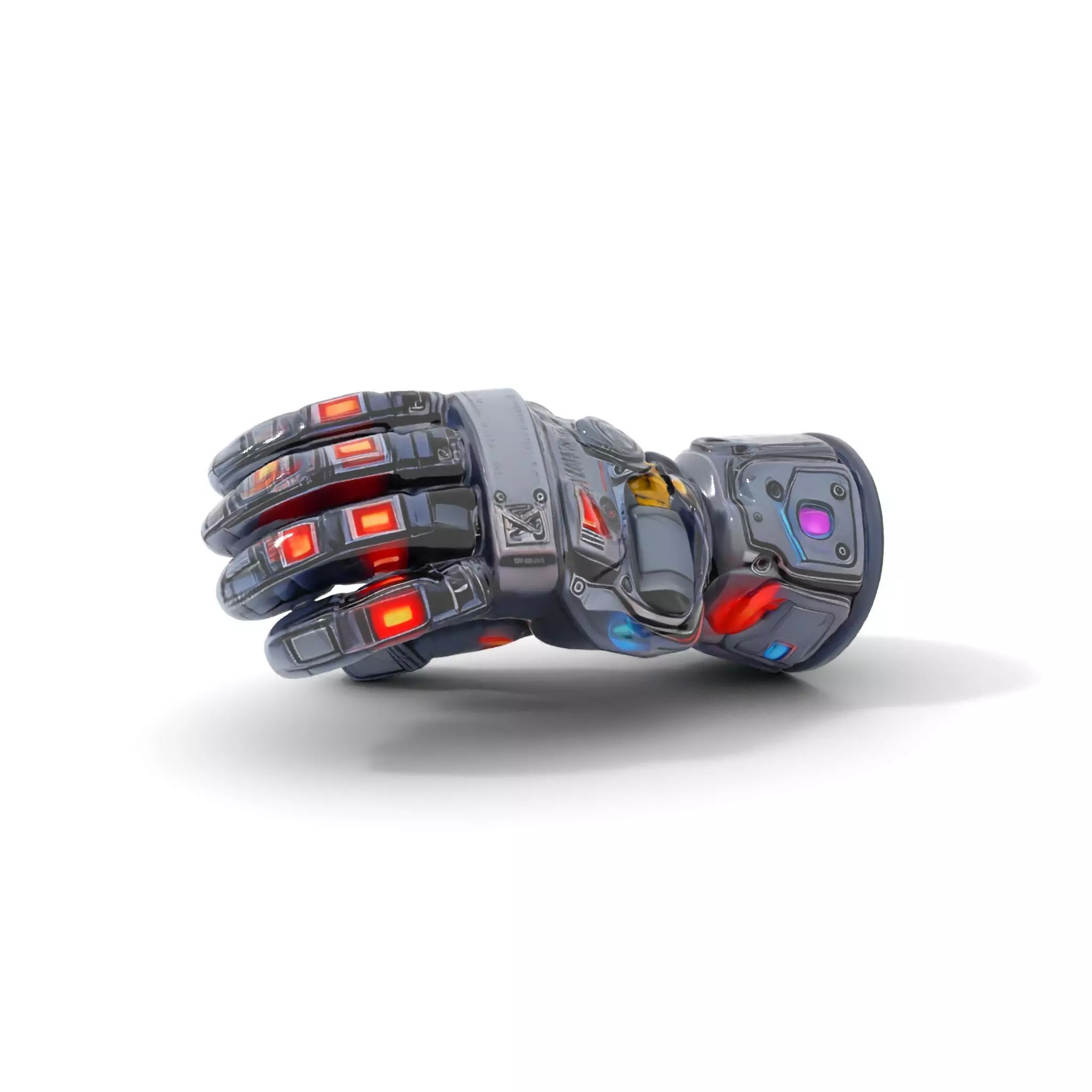 Futuristic Robotic Glove Model Pack with LED Accents Low-poly 3D model_0