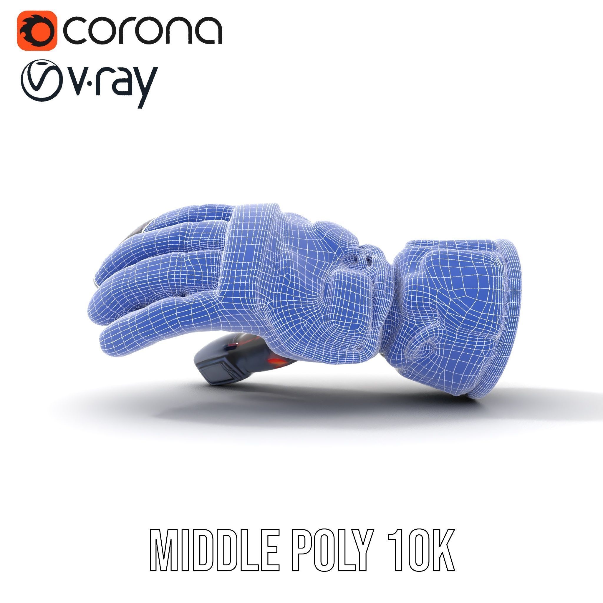 Futuristic Robotic Glove Model Pack with LED Accents Low-poly 3D model_28