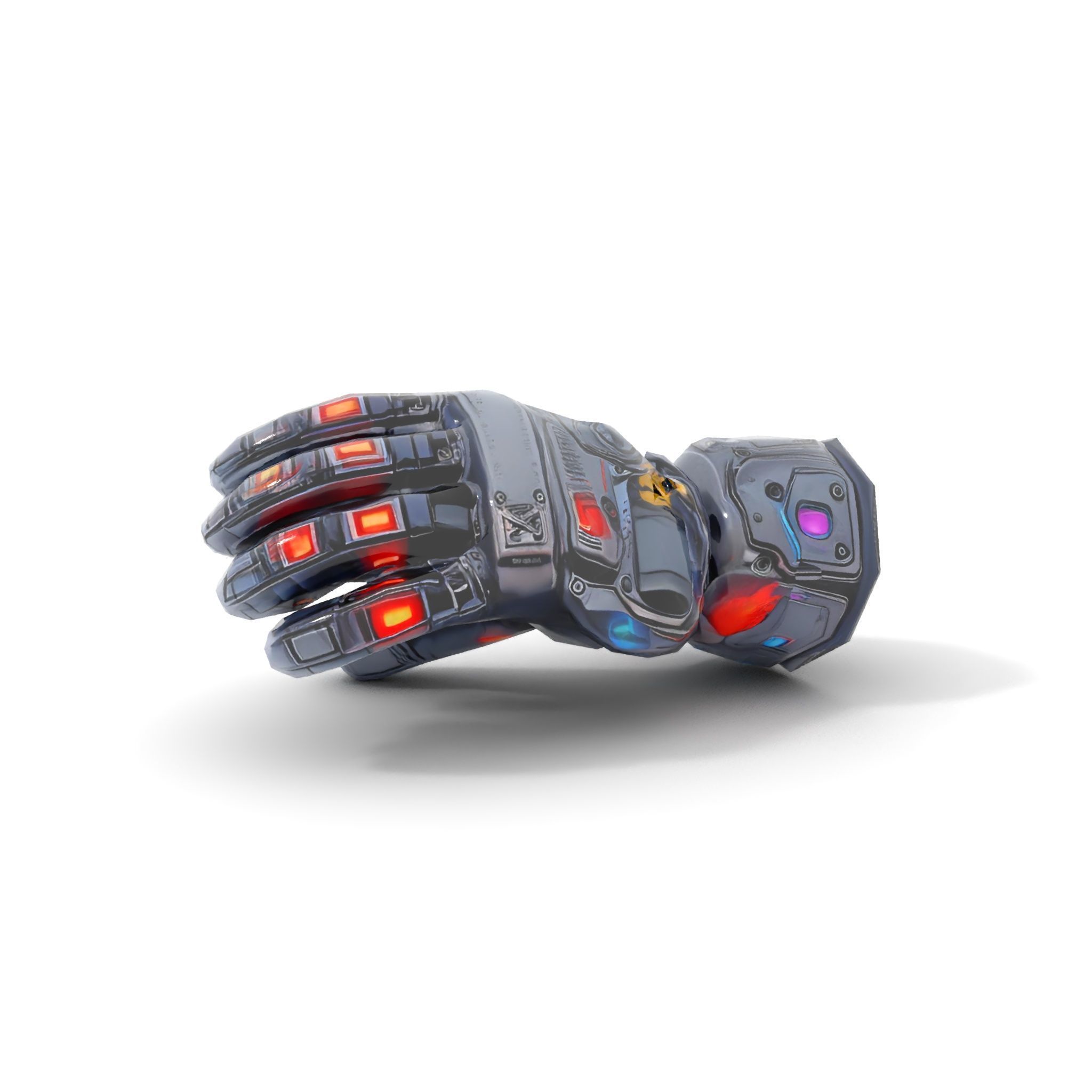 Futuristic Robotic Glove Model Pack with LED Accents Low-poly 3D model_8