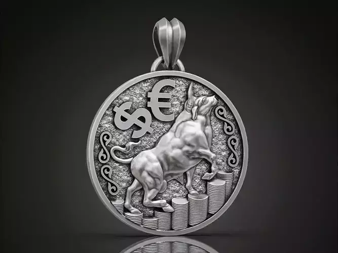 Bull trader amulet pendant 3D print model