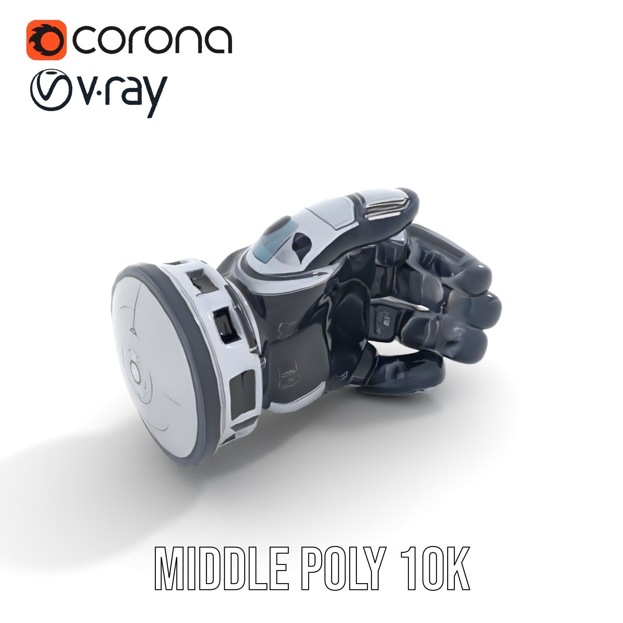 Futuristic Robotic Hand Model Pack Low-poly 3D model_17