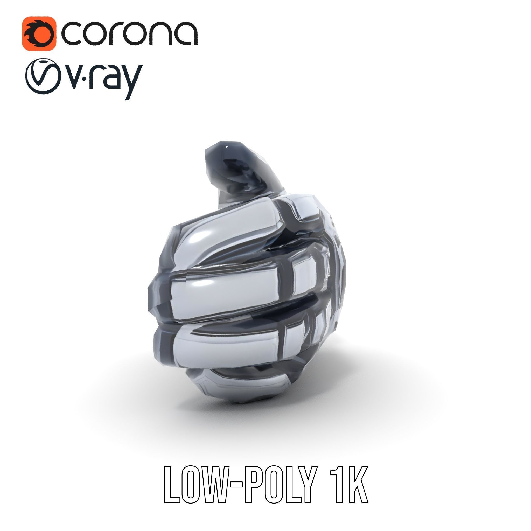 Futuristic Robotic Hand Model Pack Low-poly 3D model_26