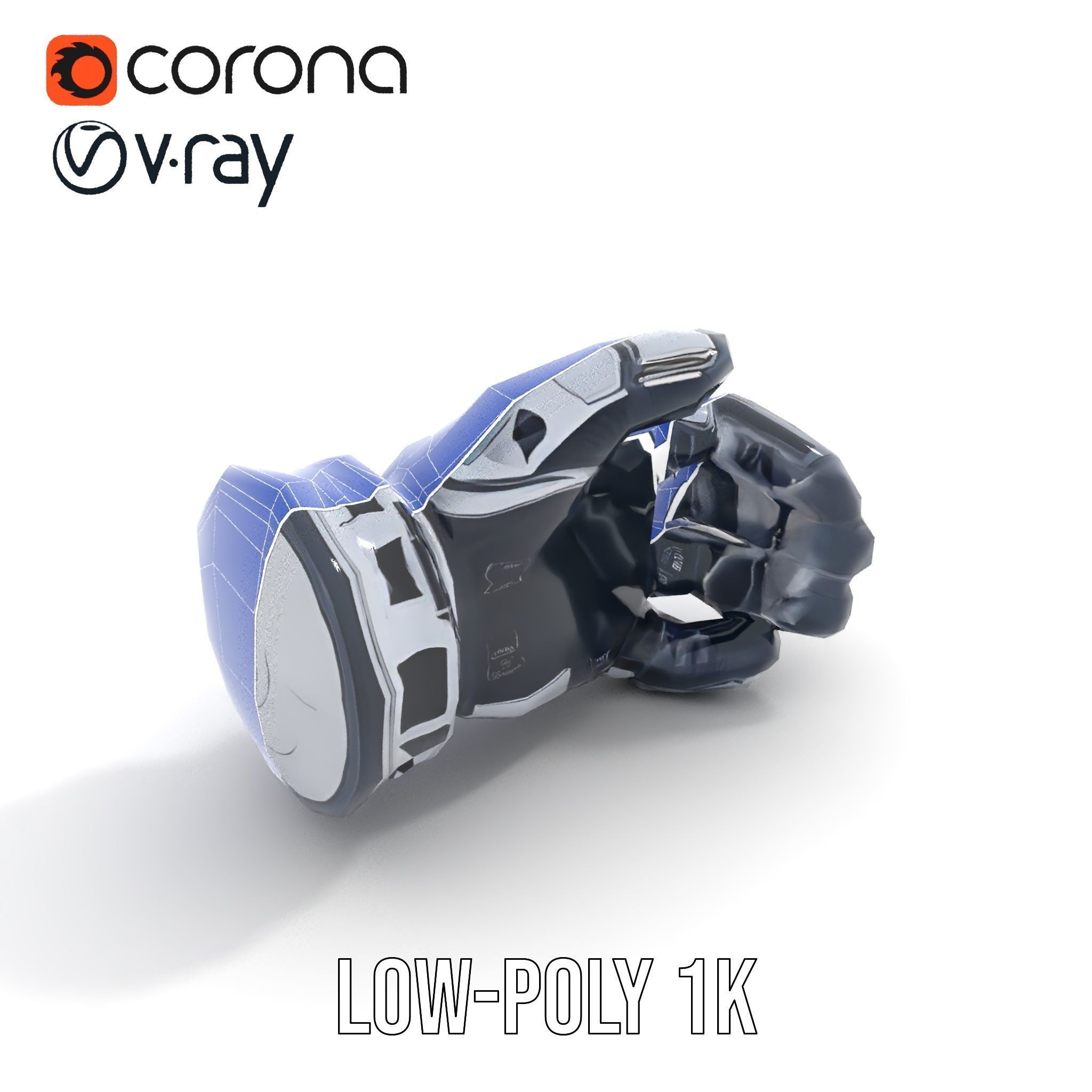 Futuristic Robotic Hand Model Pack Low-poly 3D model_23