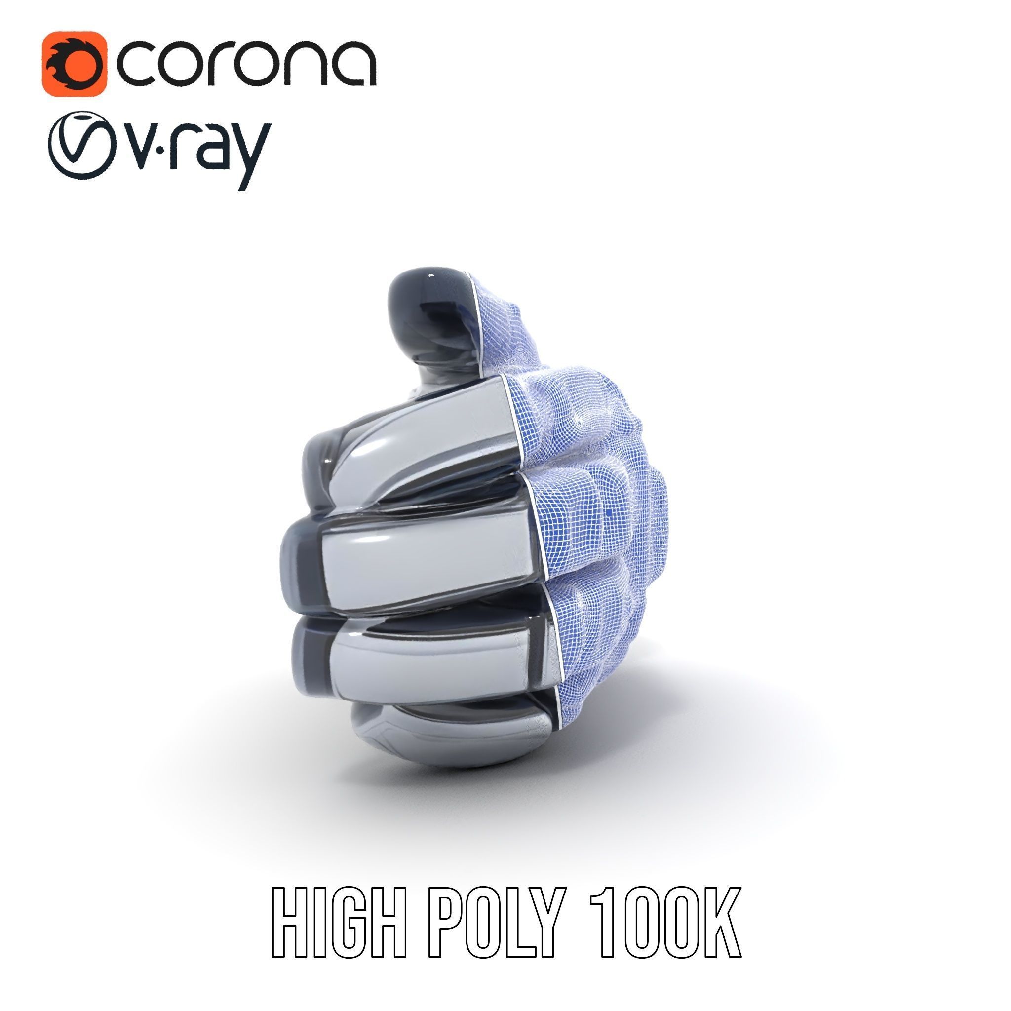 Futuristic Robotic Hand Model Pack Low-poly 3D model_34