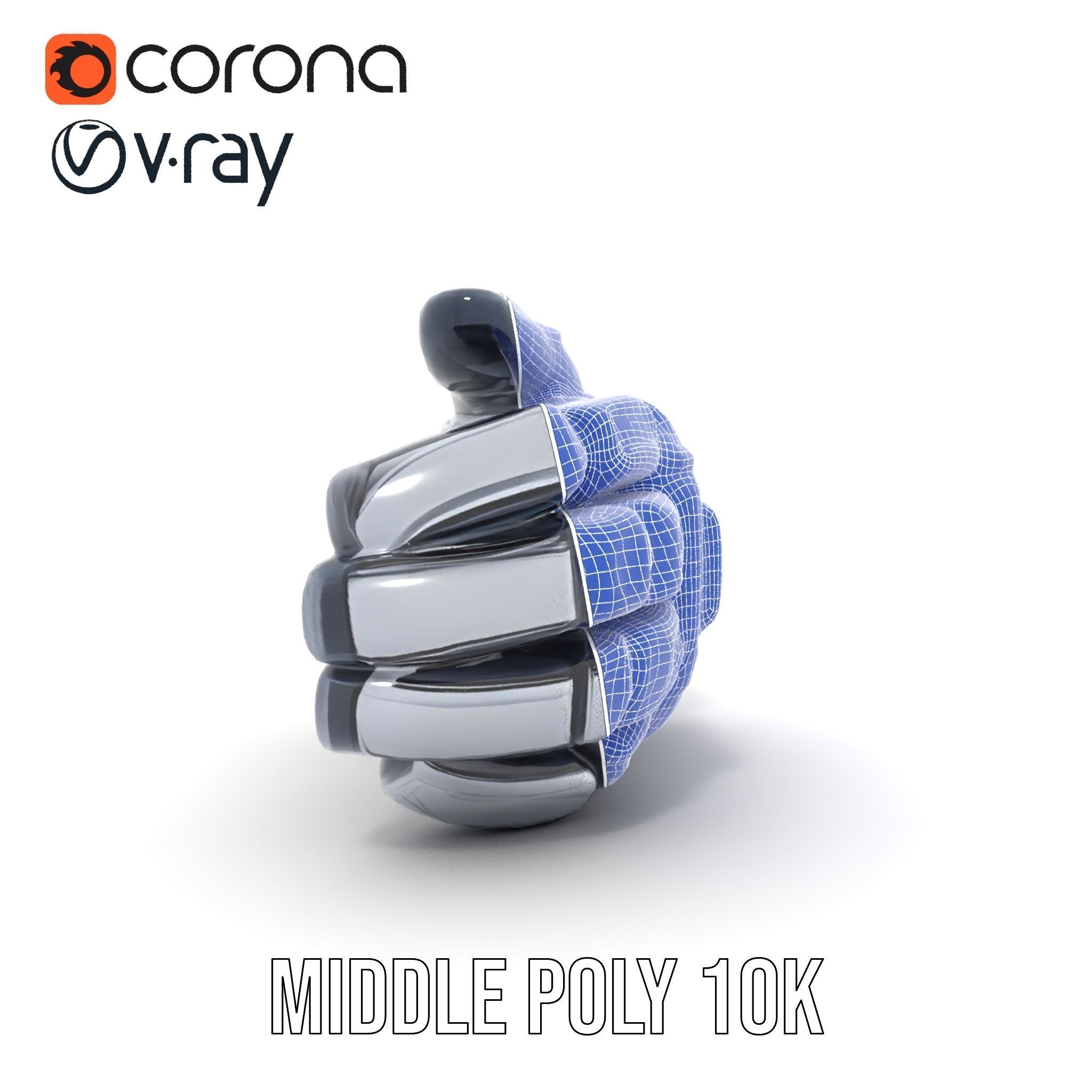 Futuristic Robotic Hand Model Pack Low-poly 3D model_30