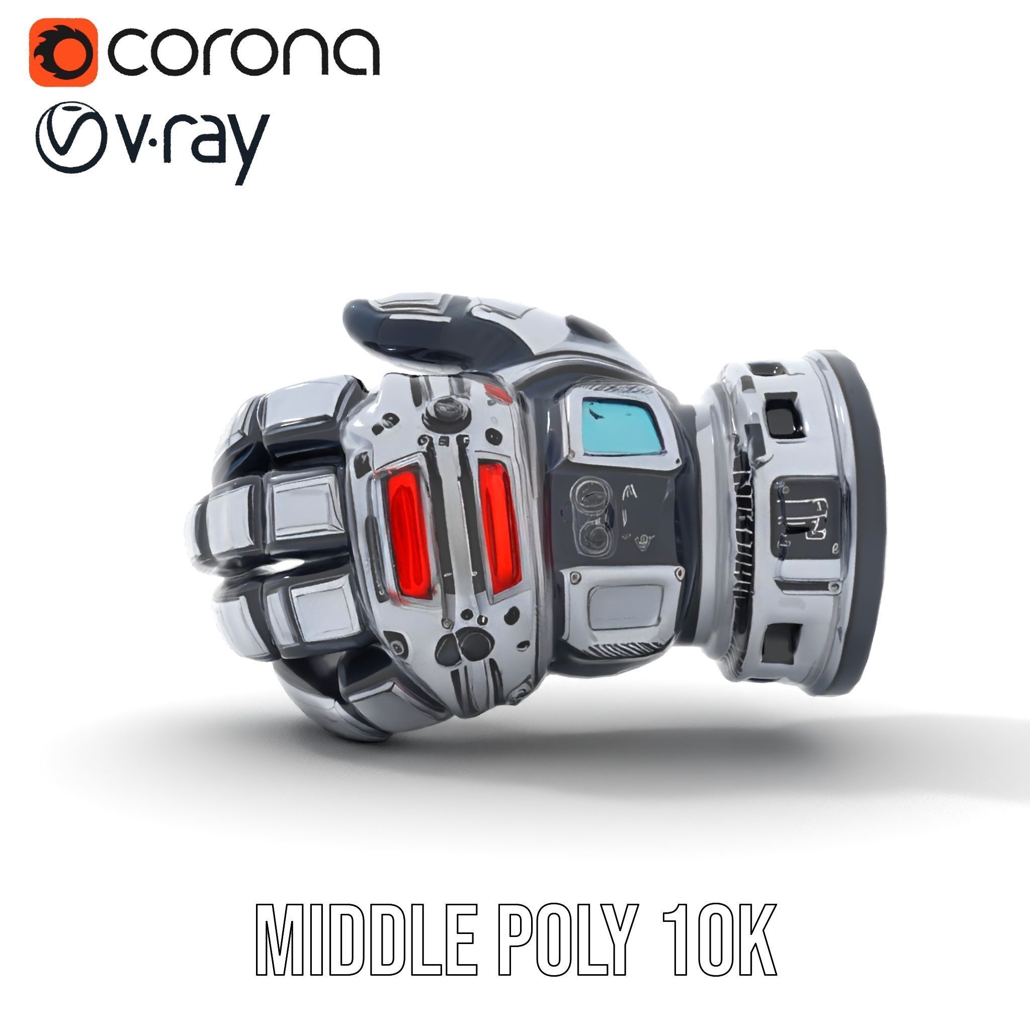 Futuristic Robotic Hand Model Pack Low-poly 3D model_19