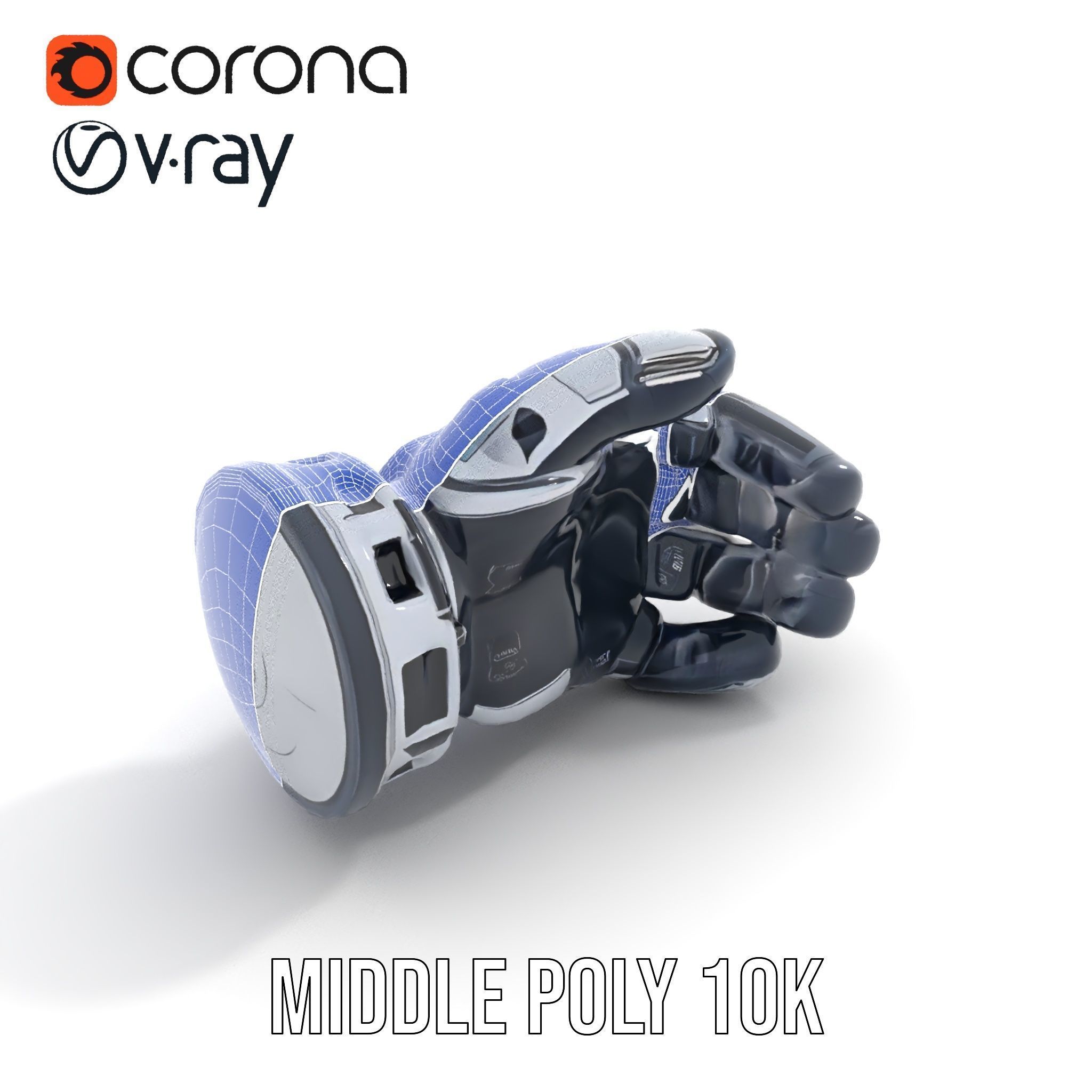 Futuristic Robotic Hand Model Pack Low-poly 3D model_14