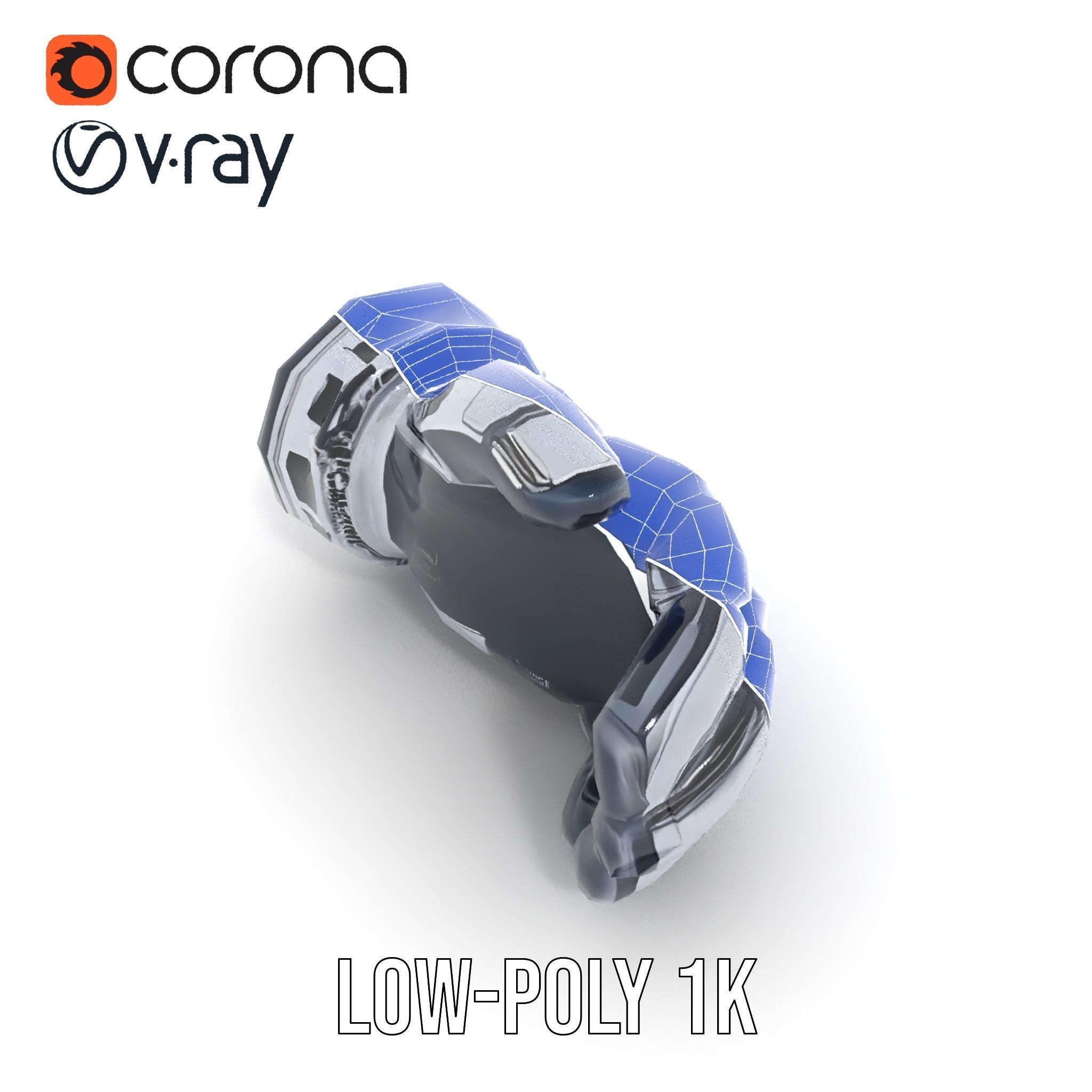 Futuristic Robotic Hand Model Pack Low-poly 3D model_20