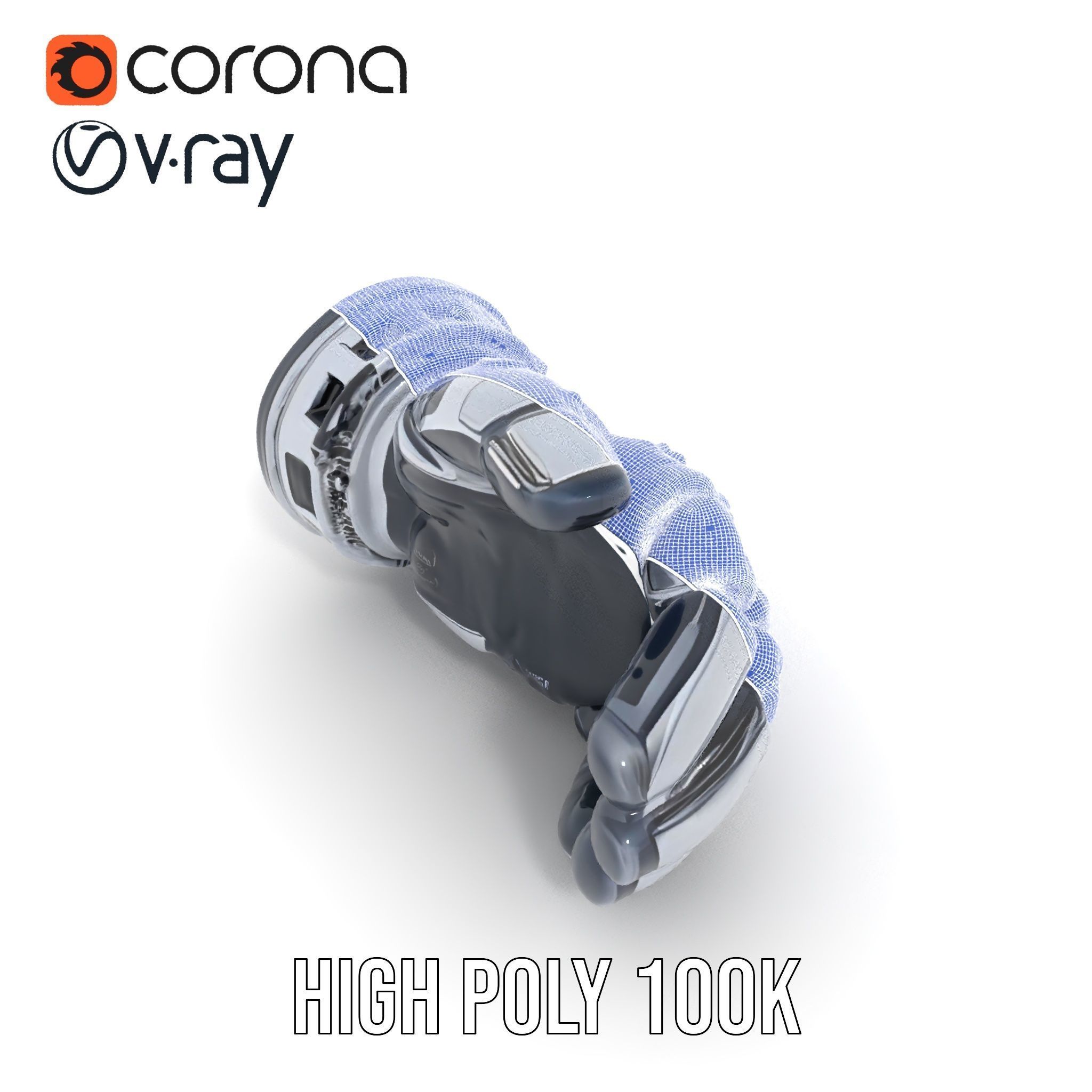 Futuristic Robotic Hand Model Pack Low-poly 3D model_35