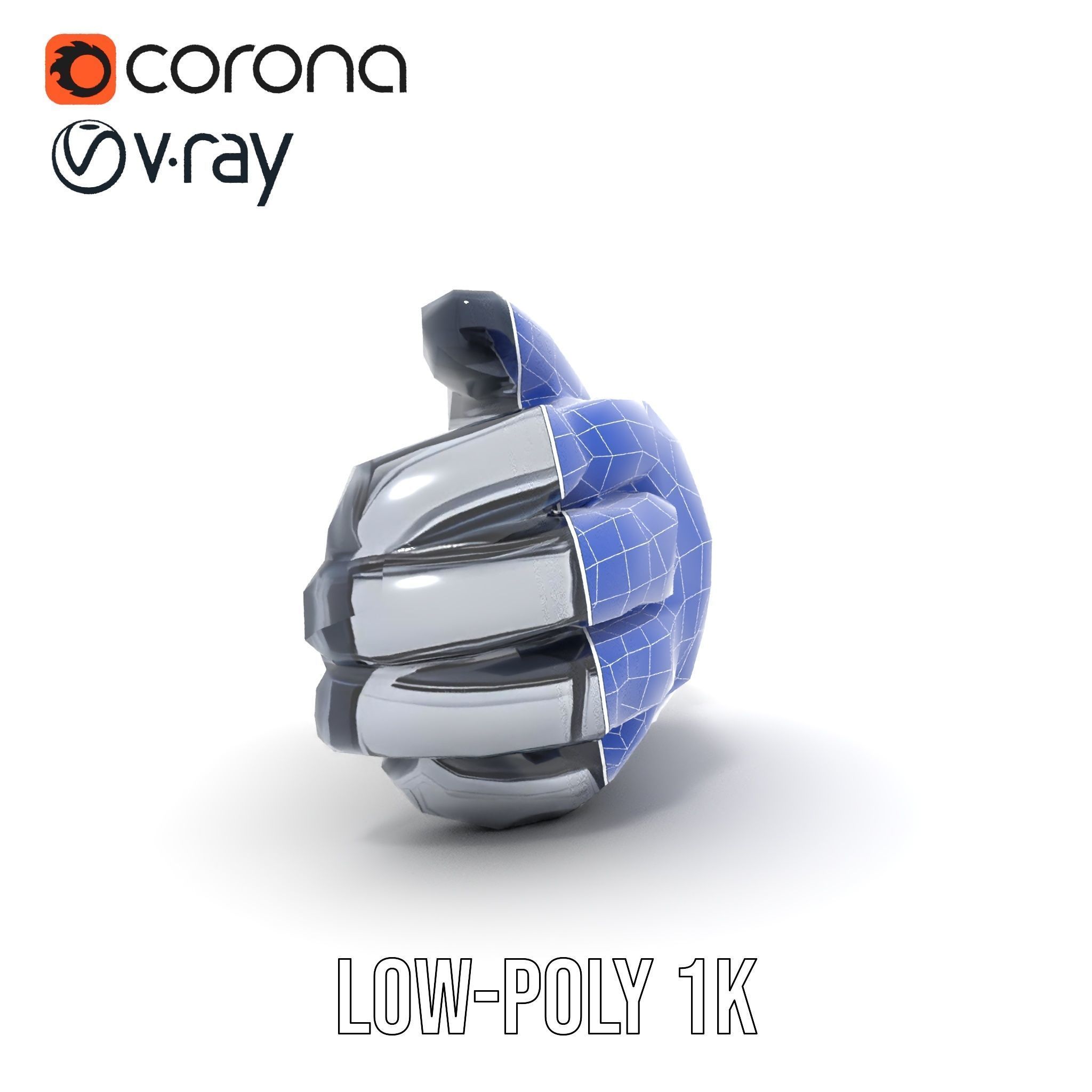 Futuristic Robotic Hand Model Pack Low-poly 3D model_31