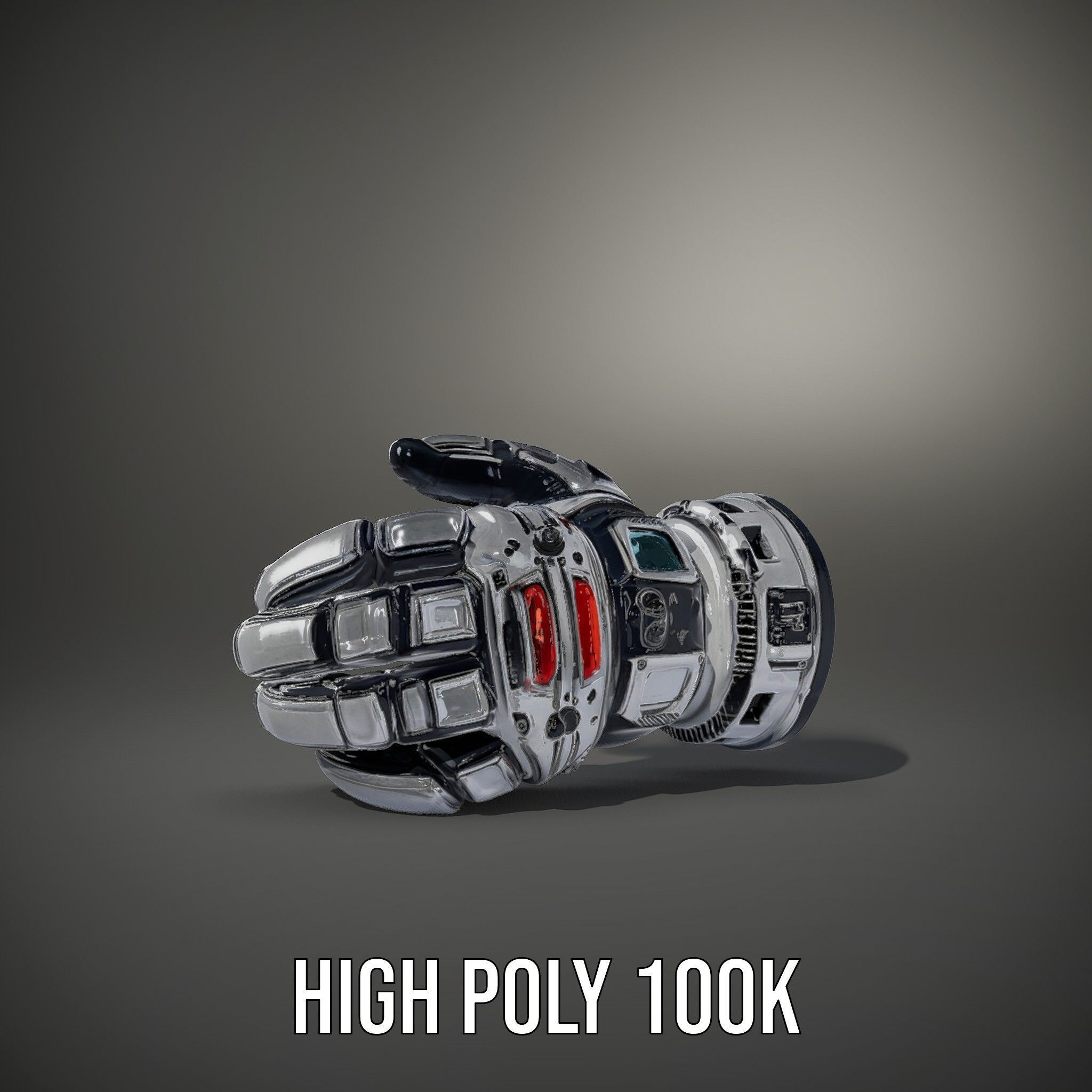 Futuristic Robotic Hand Model Pack Low-poly 3D model_9