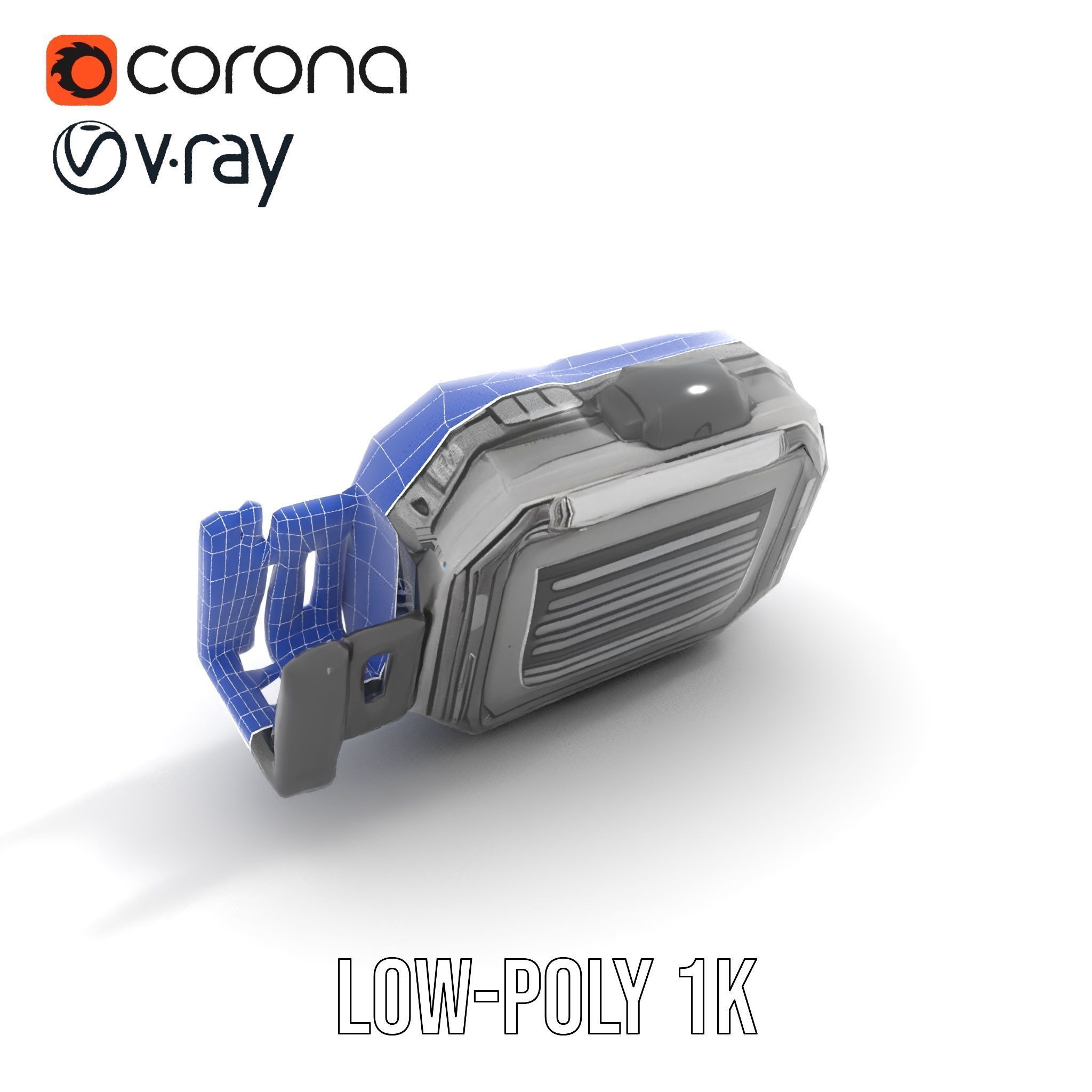 Futuristic Smartwatch Model Pack with Detailed Display Low-poly 3D model_14