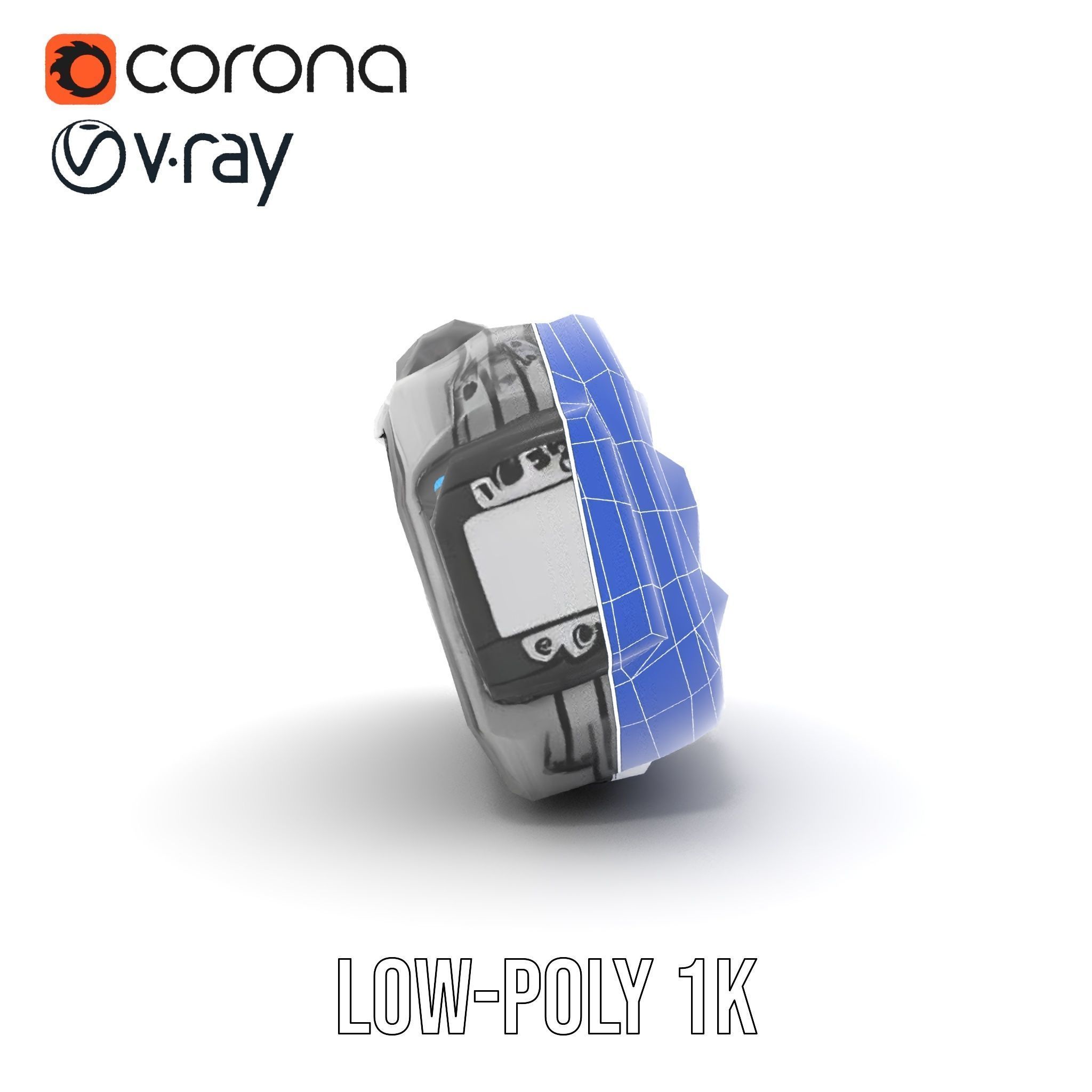 Futuristic Smartwatch Model Pack with Detailed Display Low-poly 3D model_22