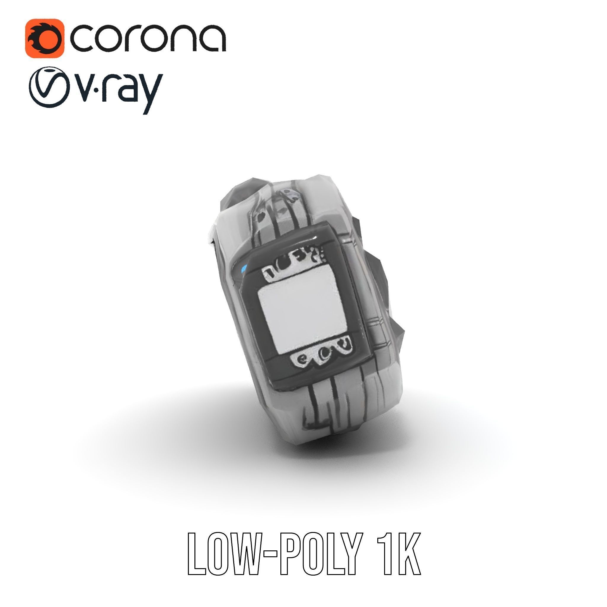 Futuristic Smartwatch Model Pack with Detailed Display Low-poly 3D model_19