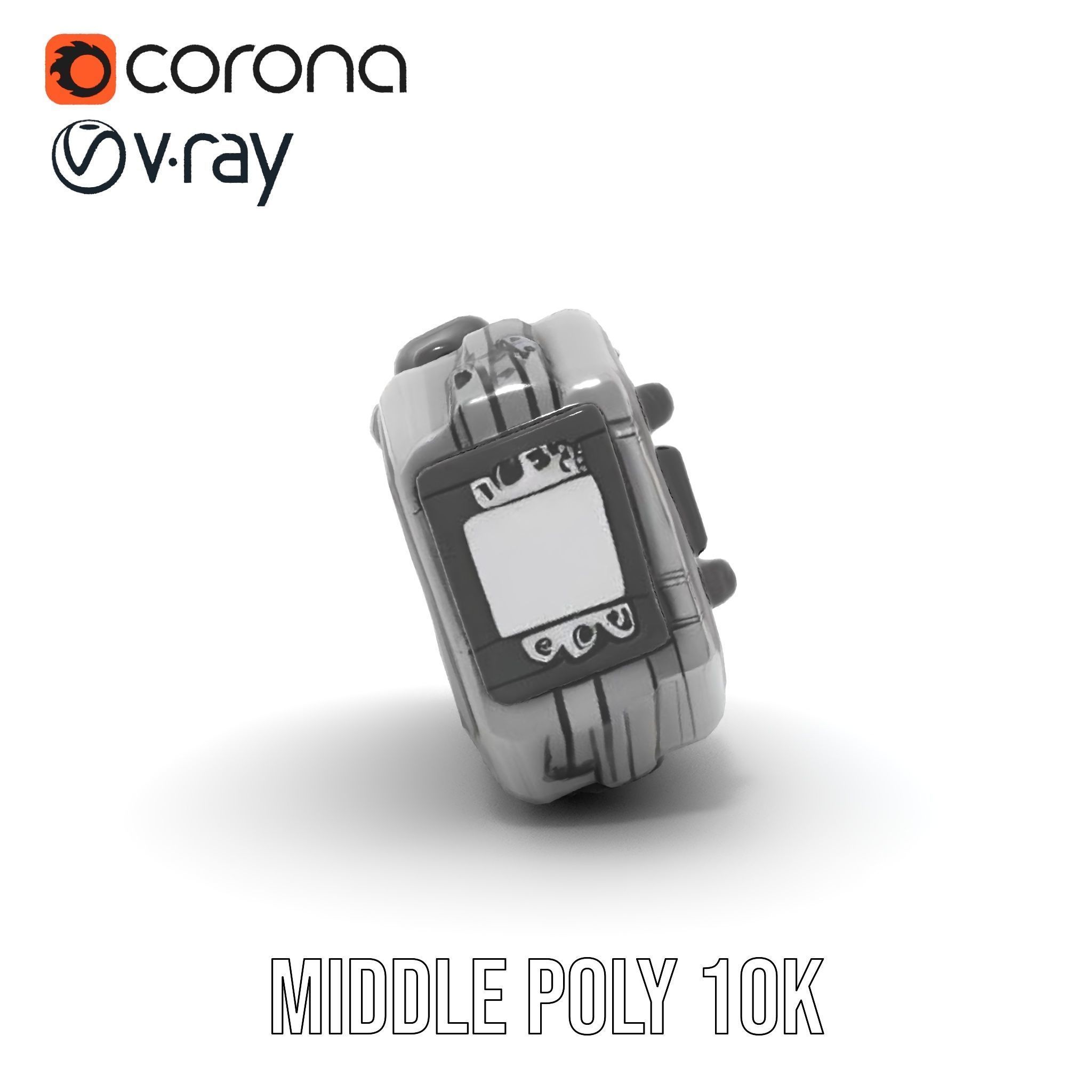 Futuristic Smartwatch Model Pack with Detailed Display Low-poly 3D model_30