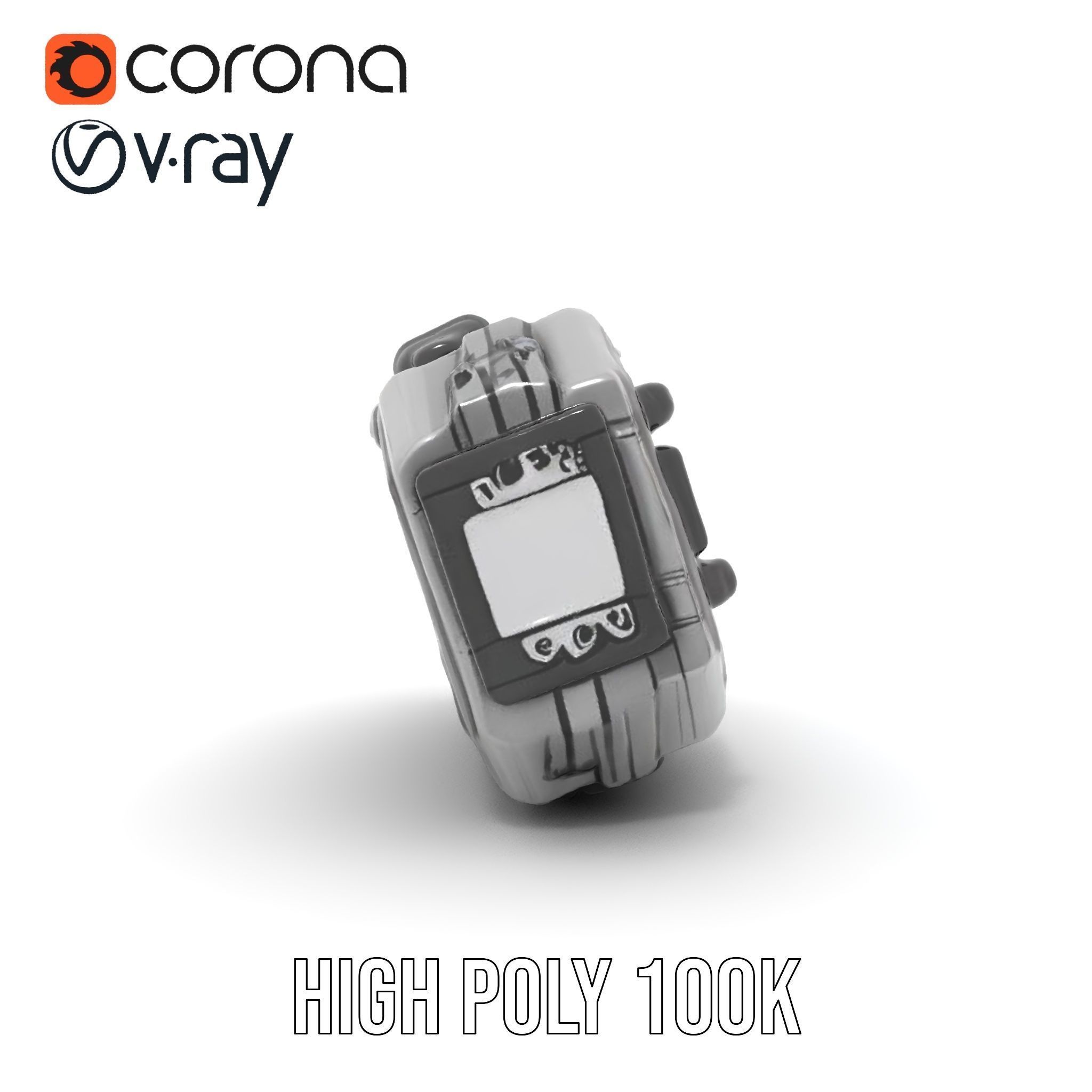 Futuristic Smartwatch Model Pack with Detailed Display Low-poly 3D model_26