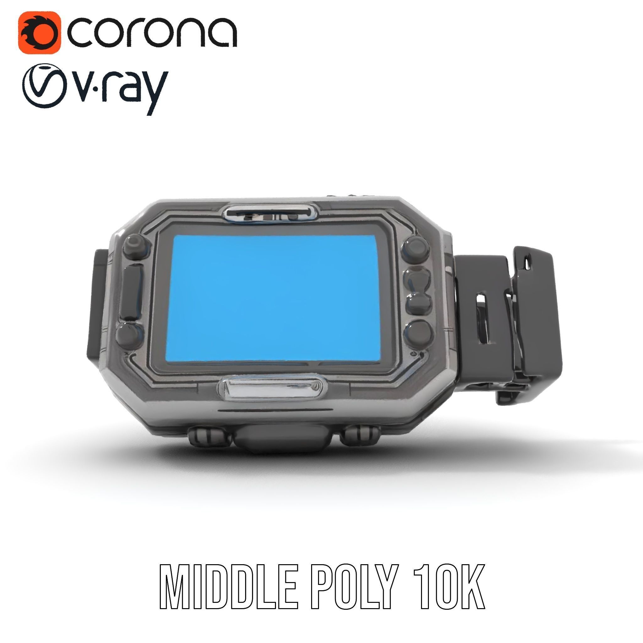 Futuristic Smartwatch Model Pack with Detailed Display Low-poly 3D model_13