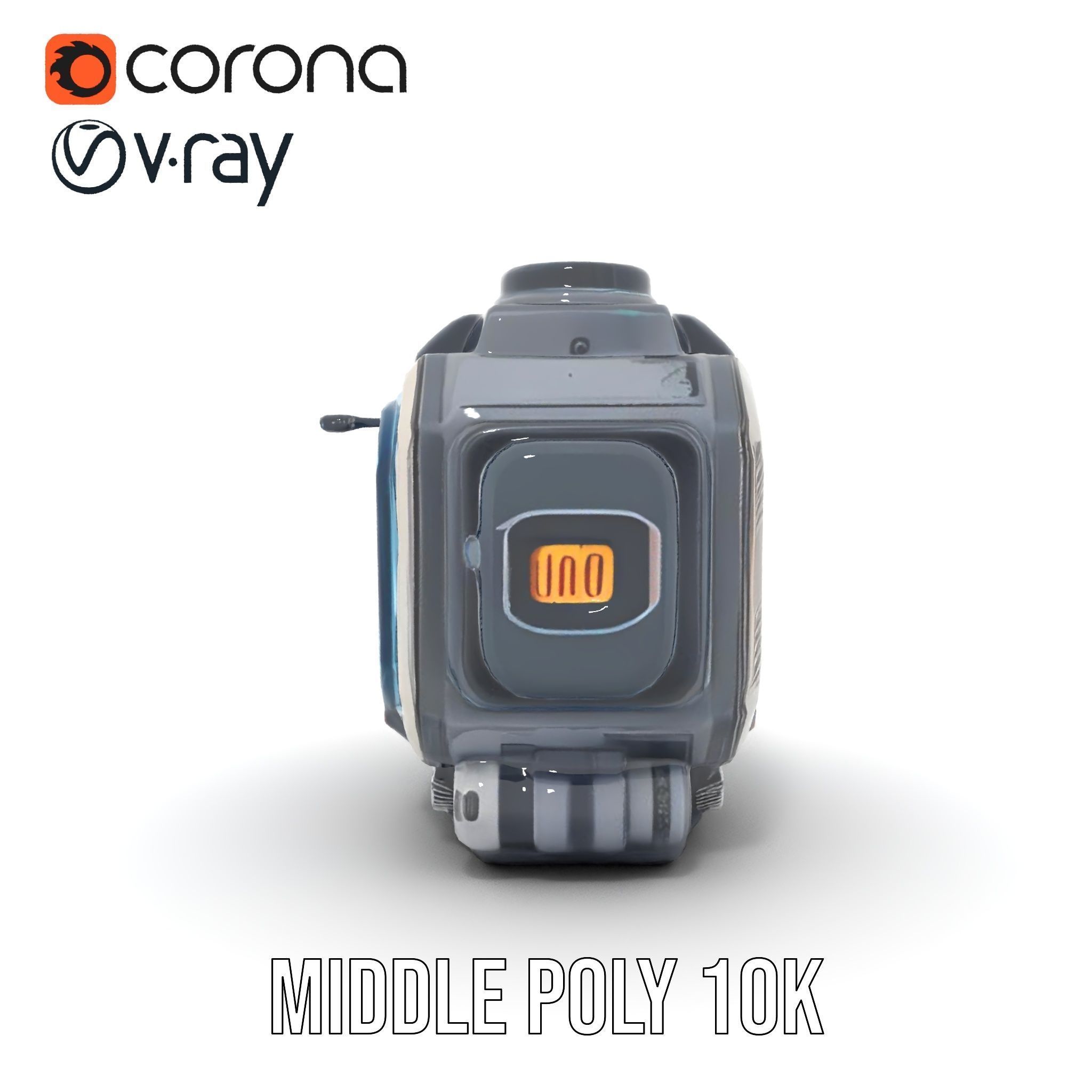 Futuristic Device Model Pack with Digital Display Low-poly 3D model_20