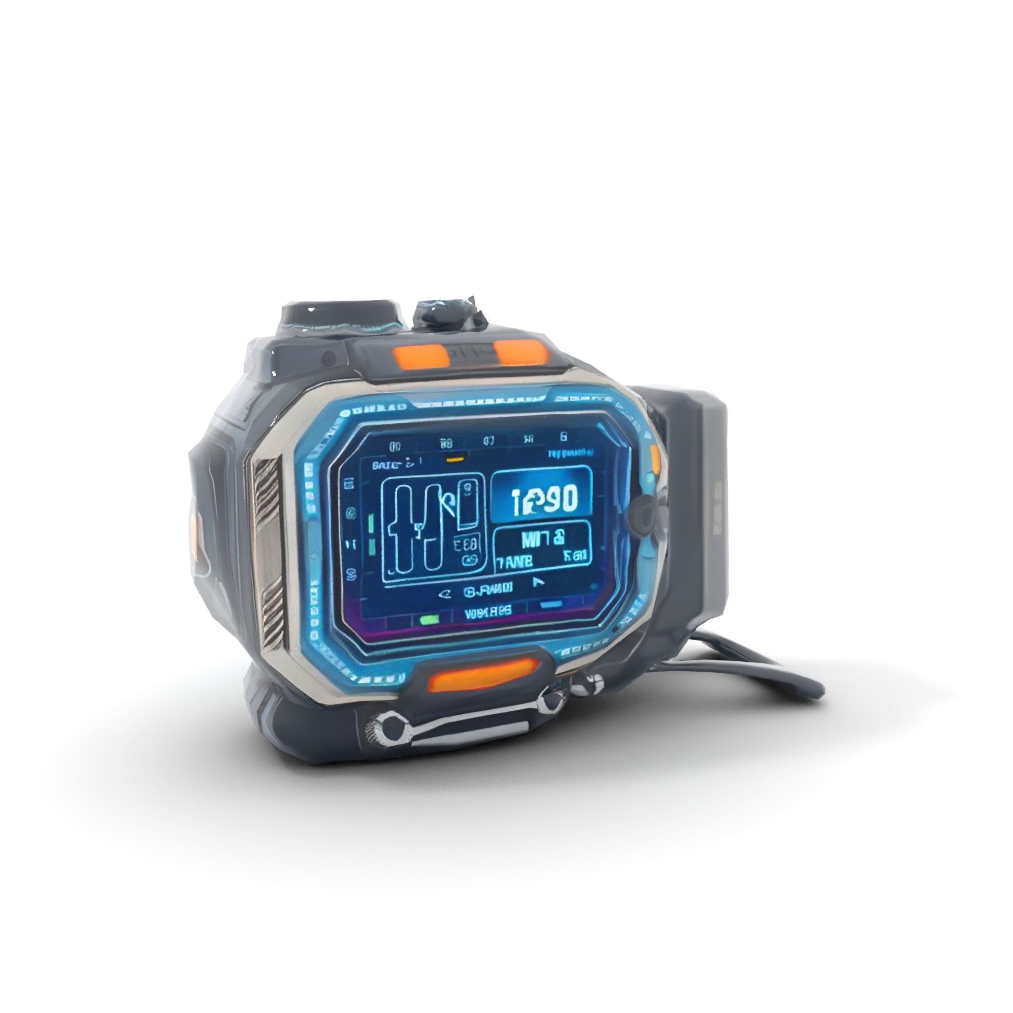 Futuristic Device Model Pack with Digital Display Low-poly 3D model_15