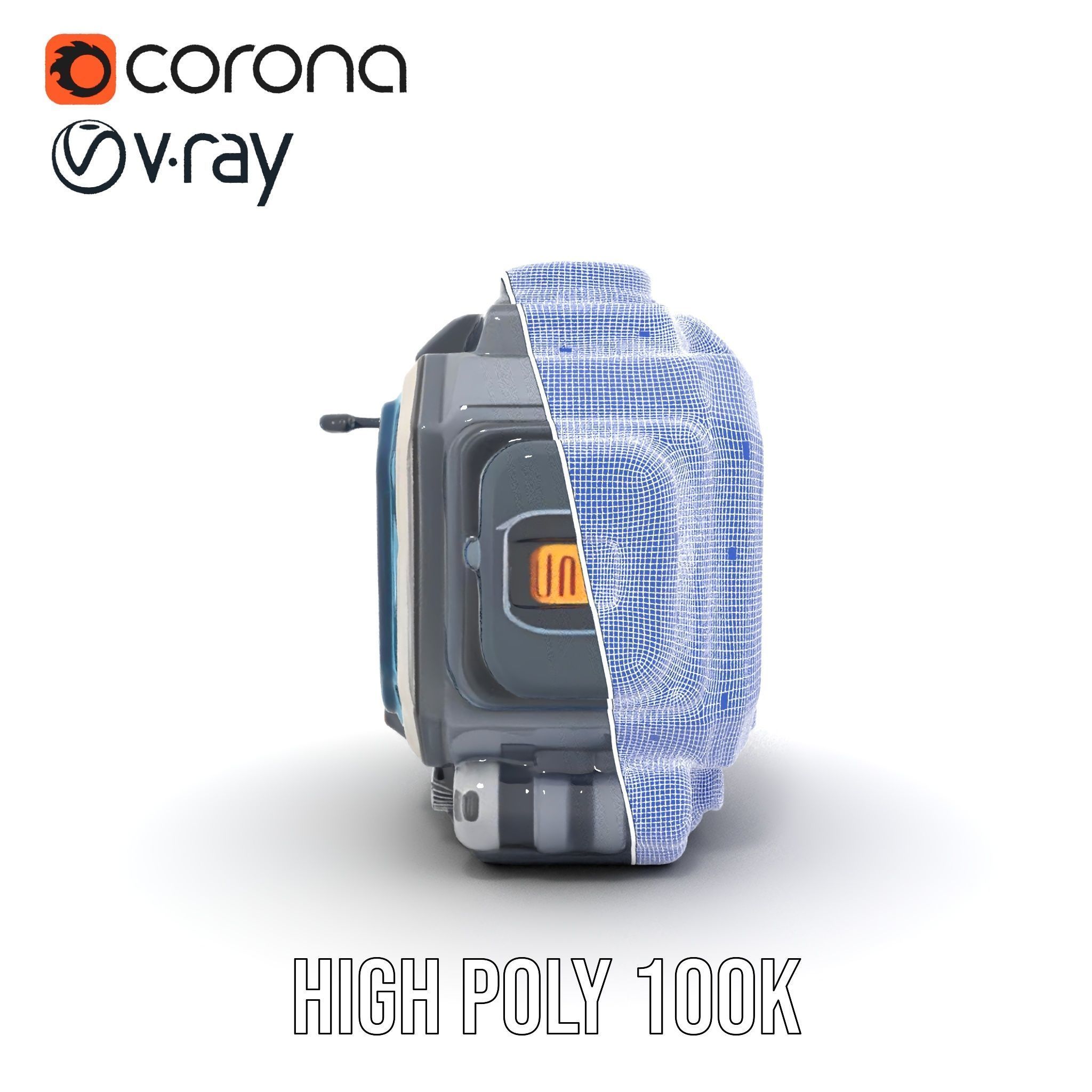 Futuristic Device Model Pack with Digital Display Low-poly 3D model_34