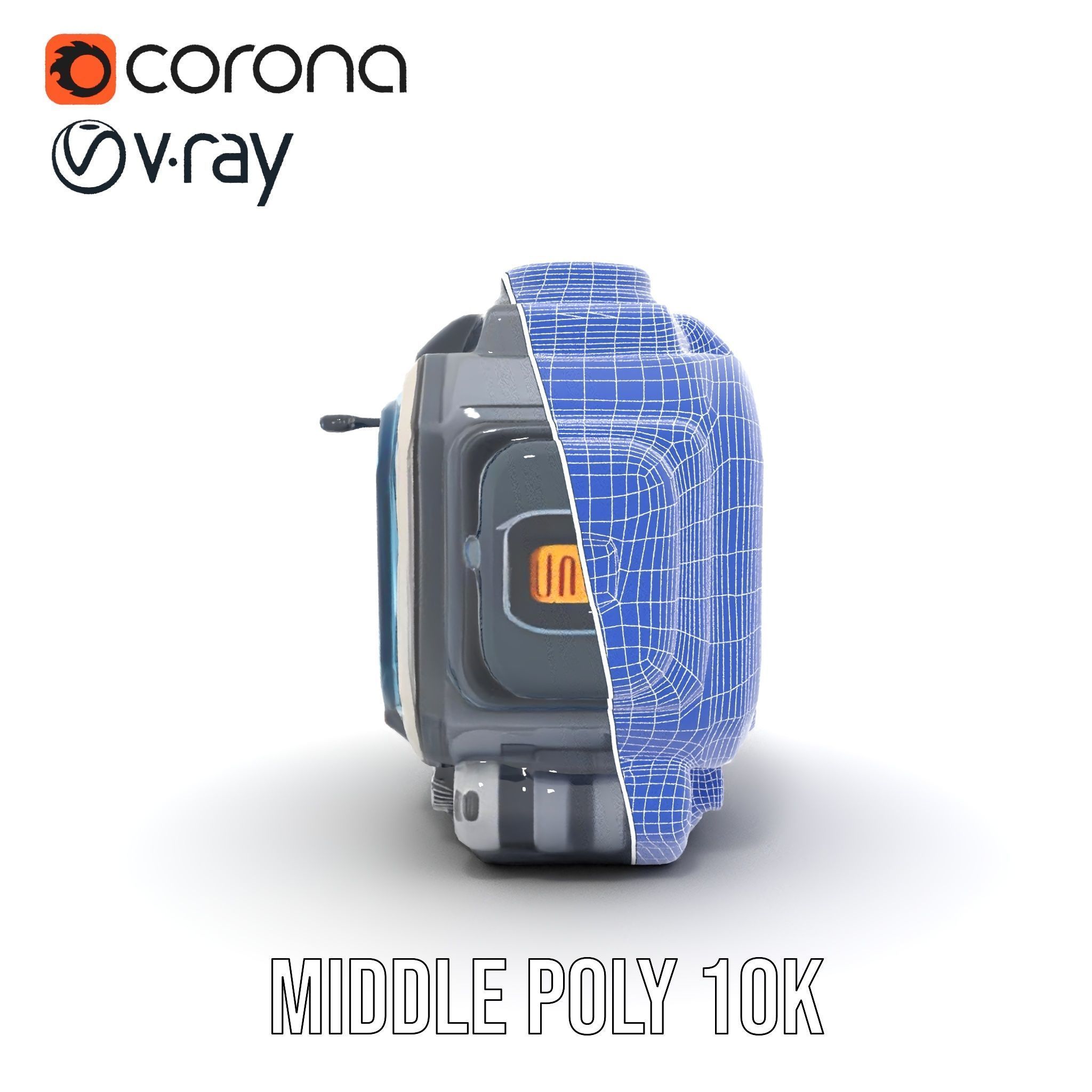 Futuristic Device Model Pack with Digital Display Low-poly 3D model_28