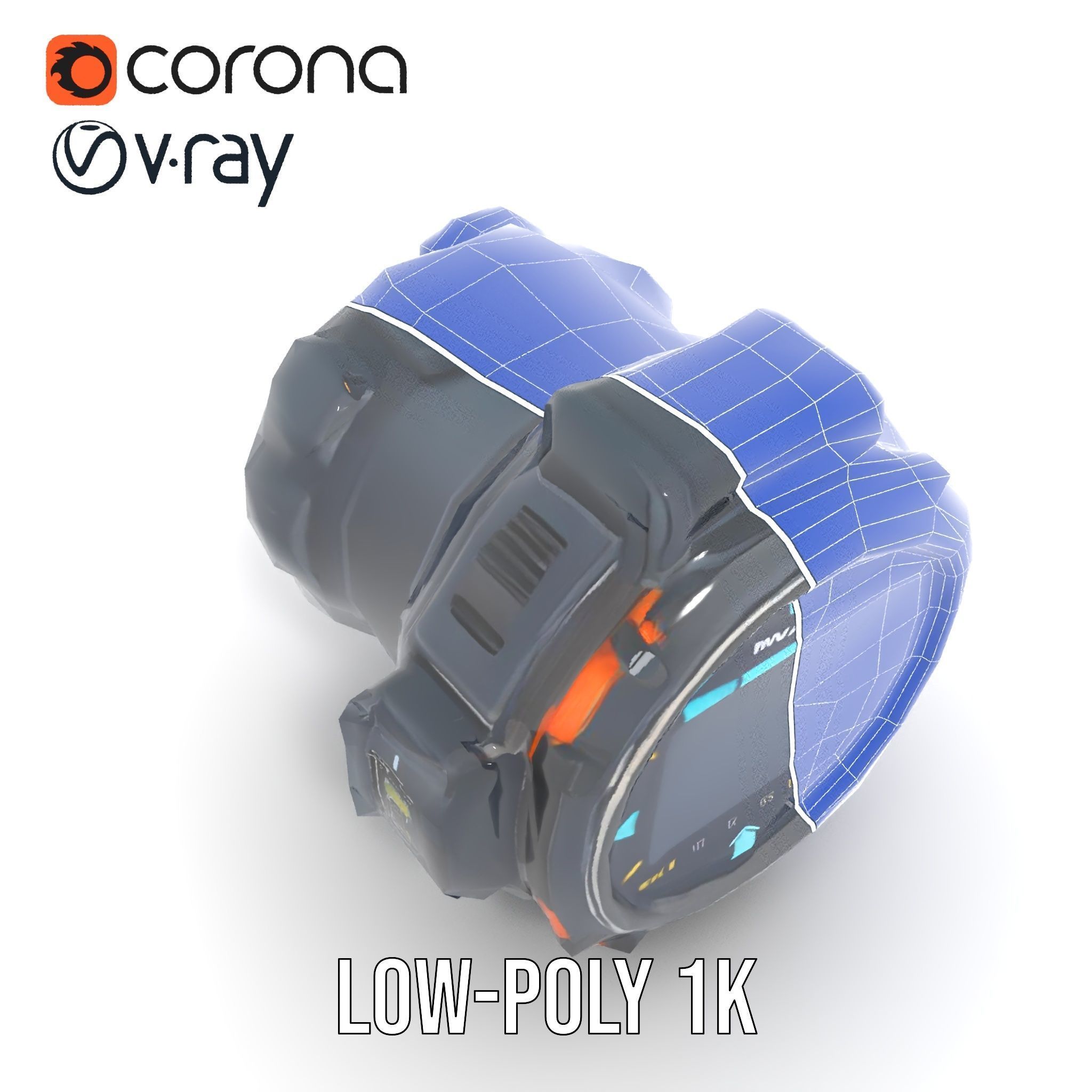Futuristic Wrist Gadget Model Pack Low-poly 3D model_26