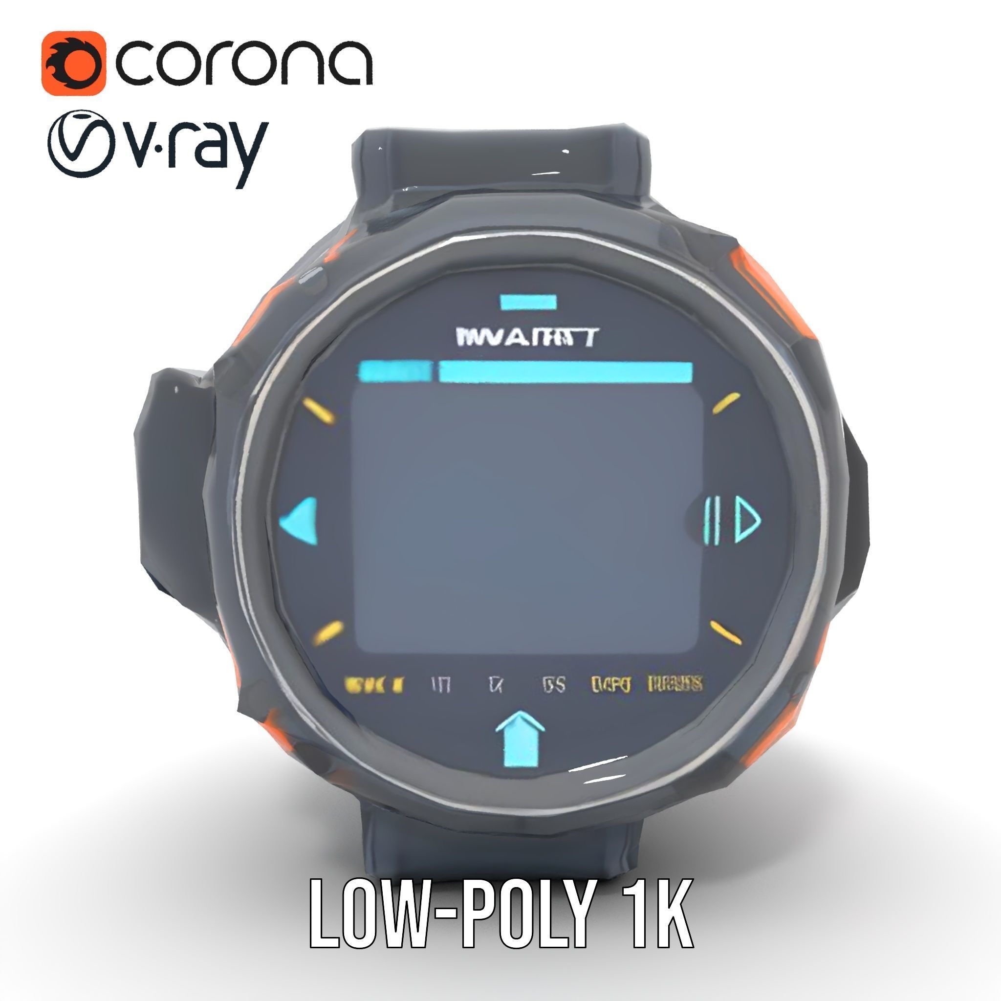 Futuristic Wrist Gadget Model Pack Low-poly 3D model_11
