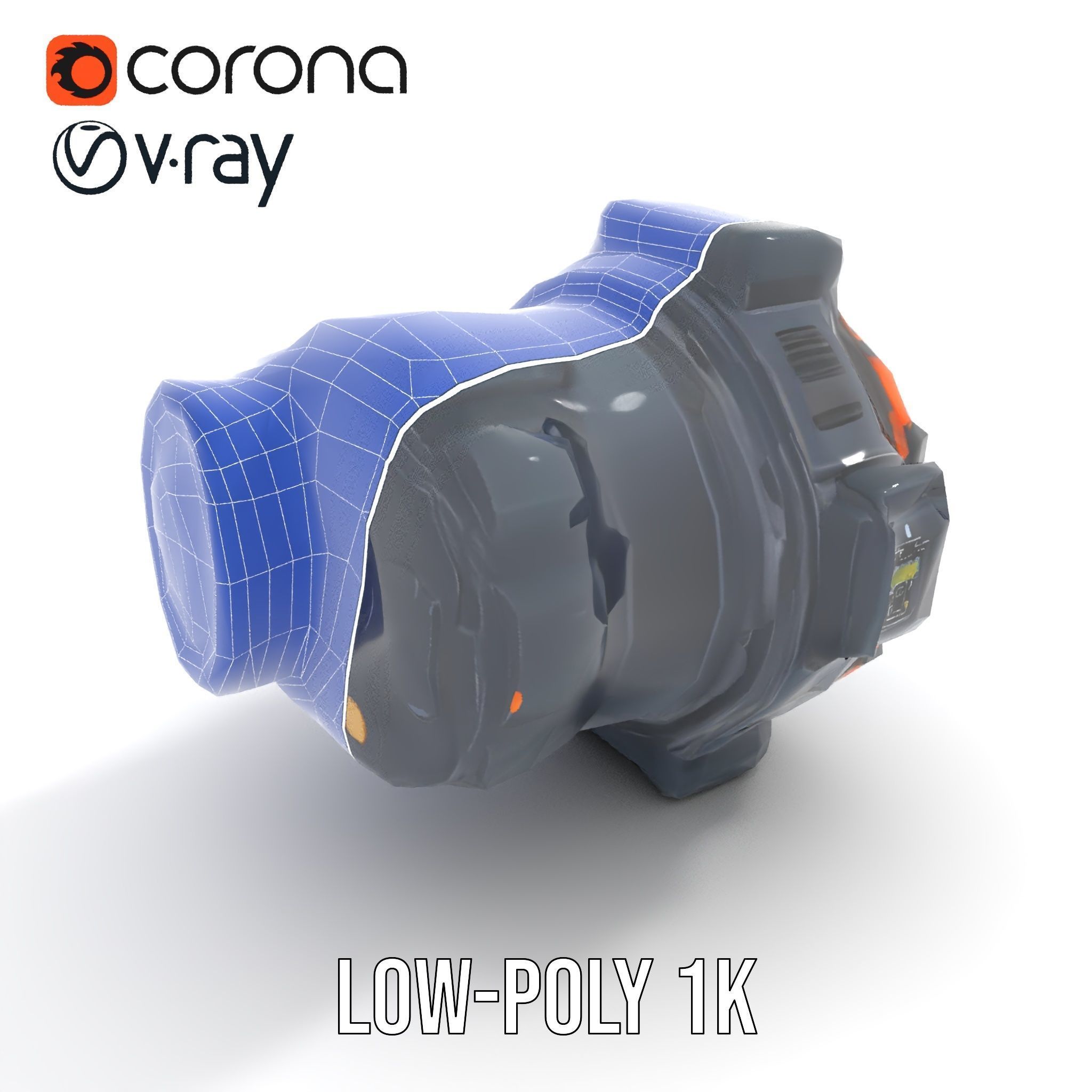 Futuristic Wrist Gadget Model Pack Low-poly 3D model_17