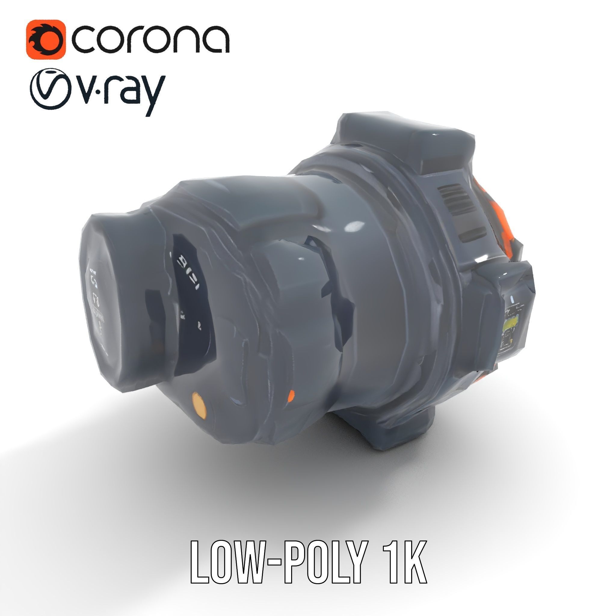 Futuristic Wrist Gadget Model Pack Low-poly 3D model_14