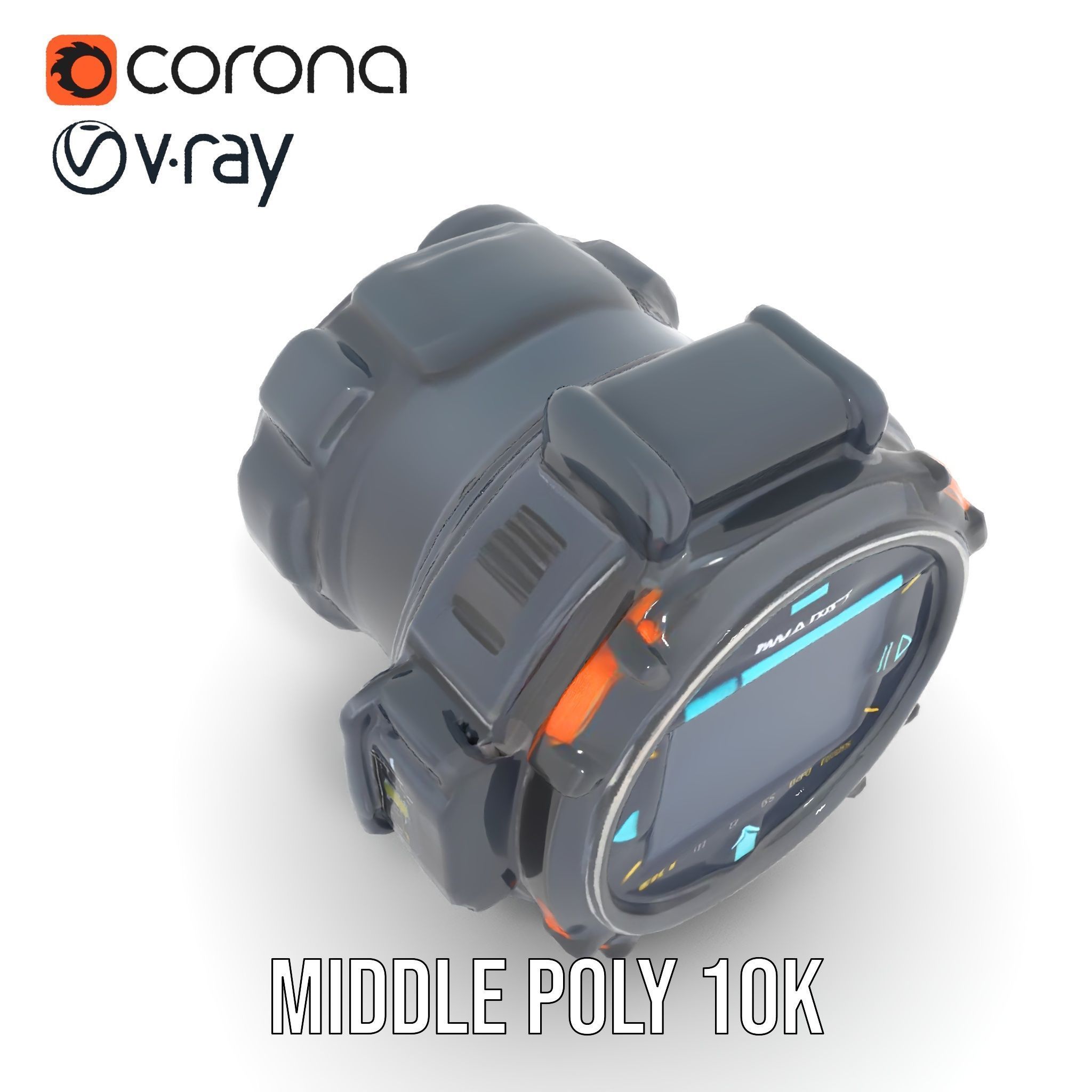 Futuristic Wrist Gadget Model Pack Low-poly 3D model_7