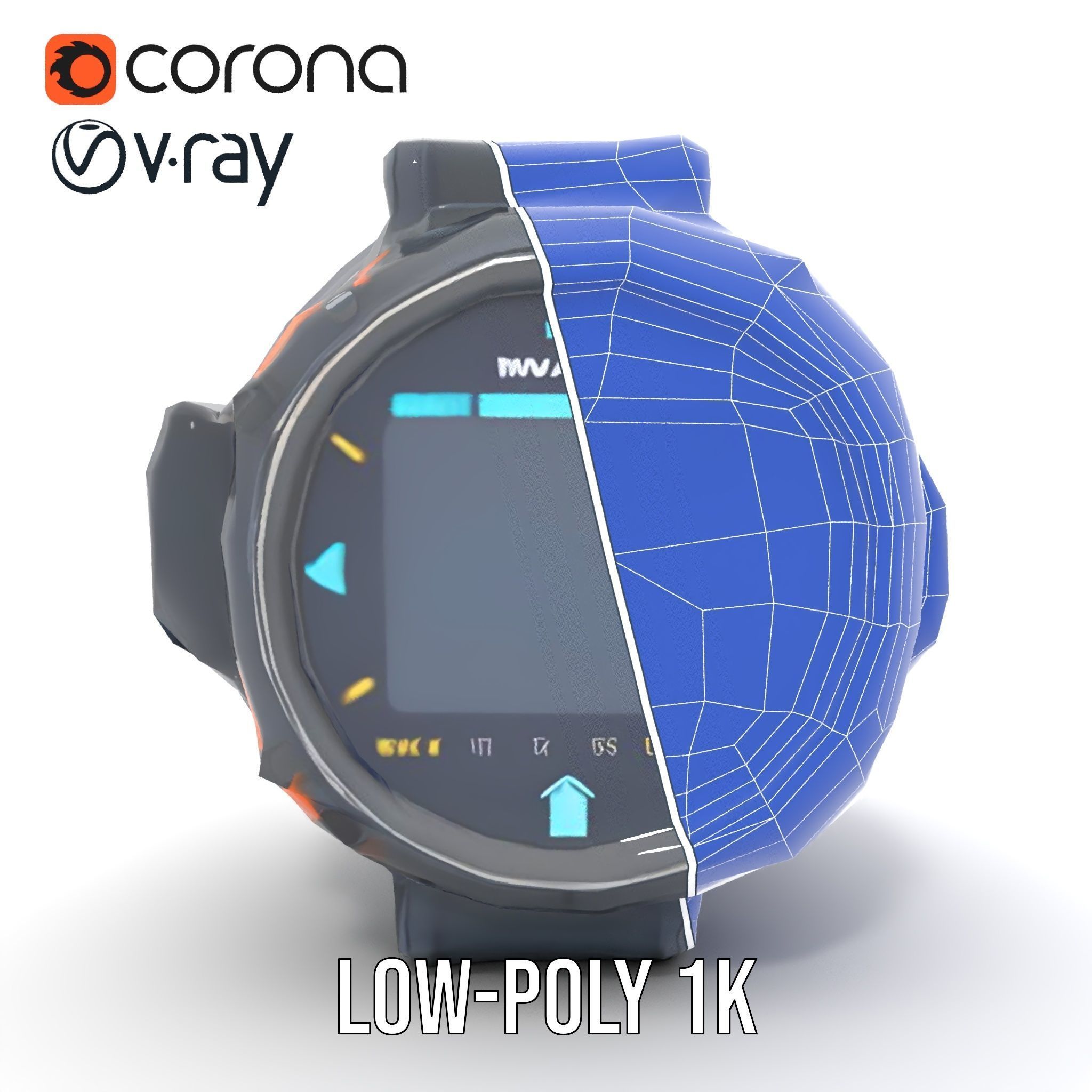 Futuristic Wrist Gadget Model Pack Low-poly 3D model_29