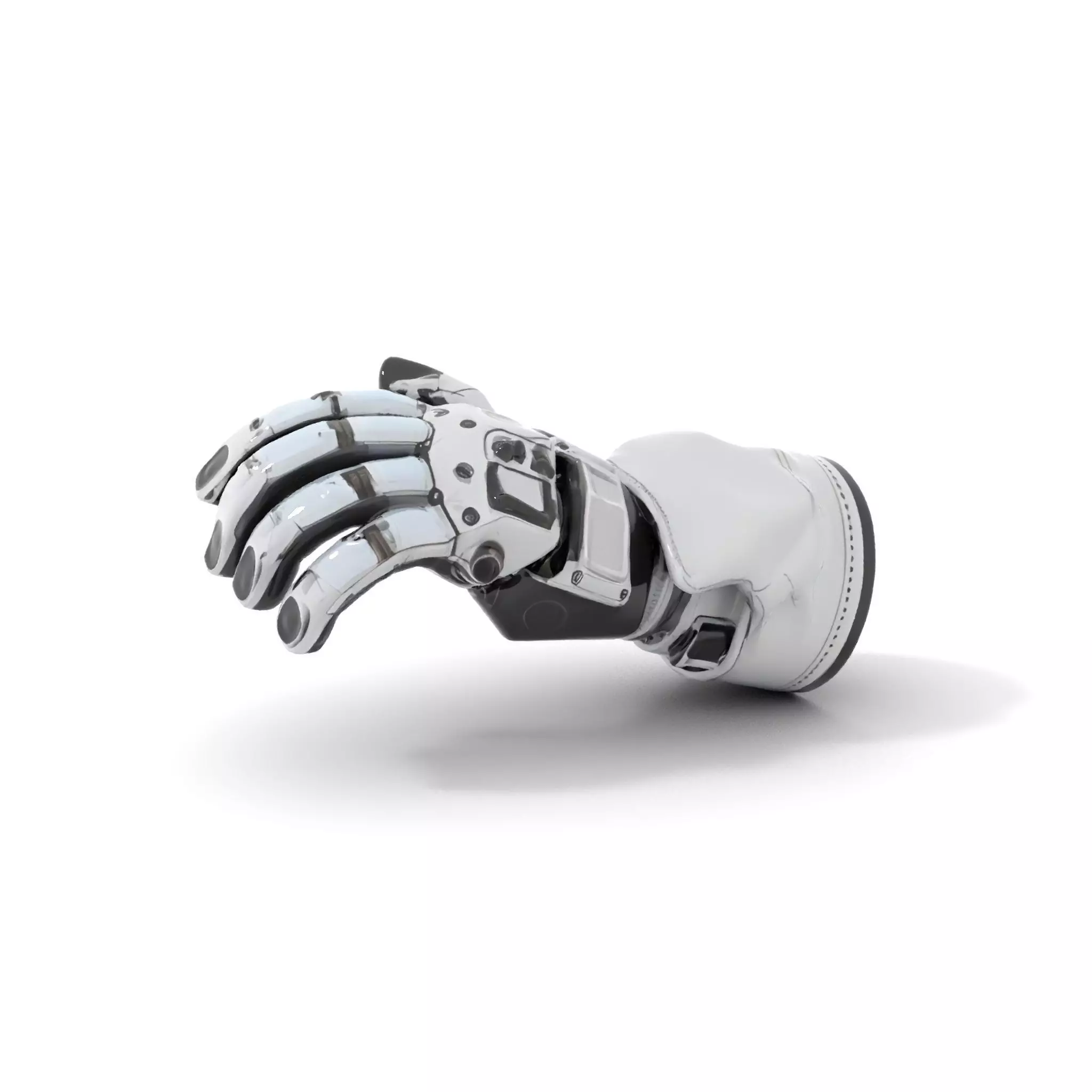 Futuristic Robotic Hand Model Pack with Articulated Fingers Low-poly 3D model_0