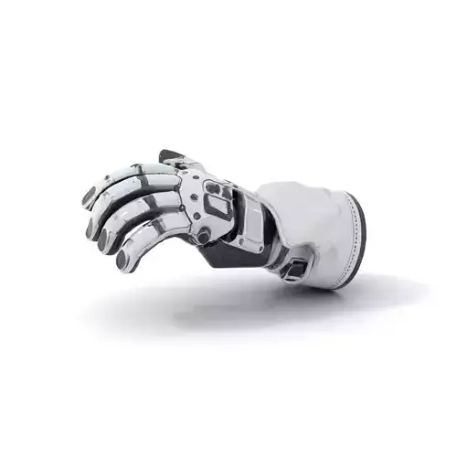 Futuristic Robotic Hand Model Pack with Articulated Fingers Low-poly 3D model
