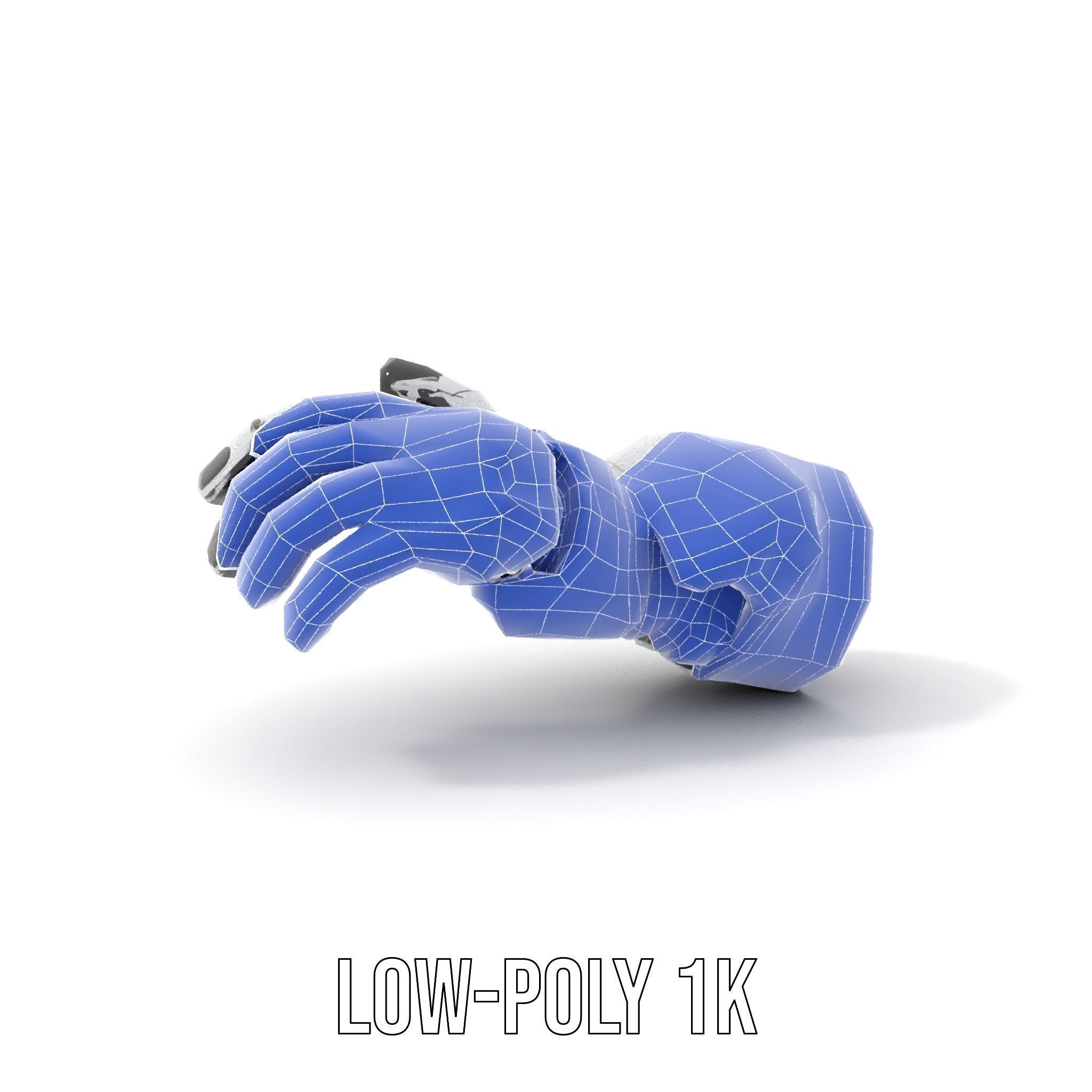 Futuristic Robotic Hand Model Pack with Articulated Fingers Low-poly 3D model_23