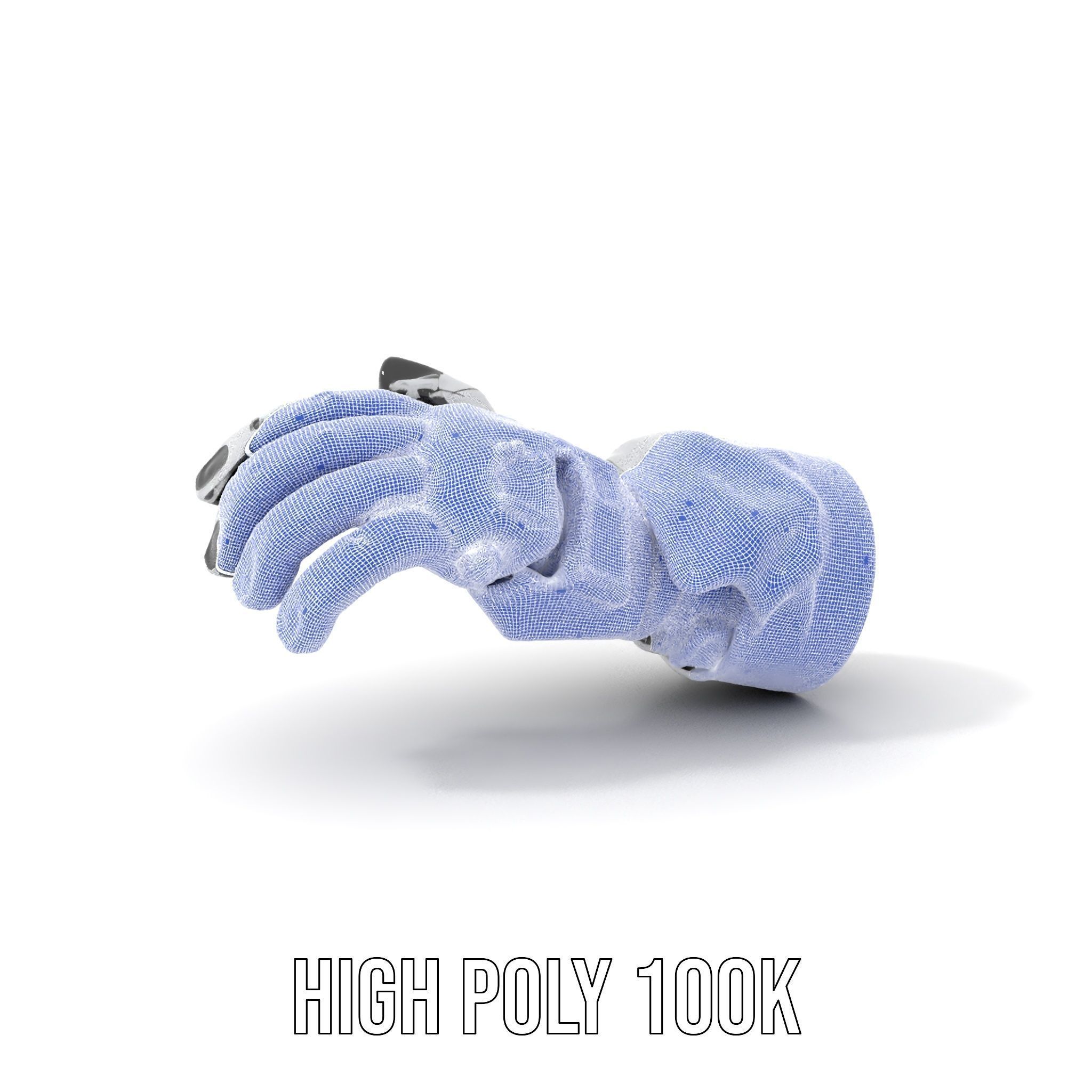 Futuristic Robotic Hand Model Pack with Articulated Fingers Low-poly 3D model_5