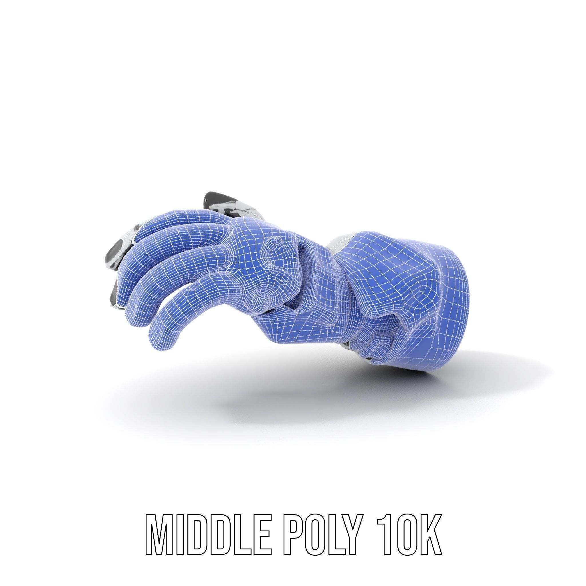 Futuristic Robotic Hand Model Pack with Articulated Fingers Low-poly 3D model_30