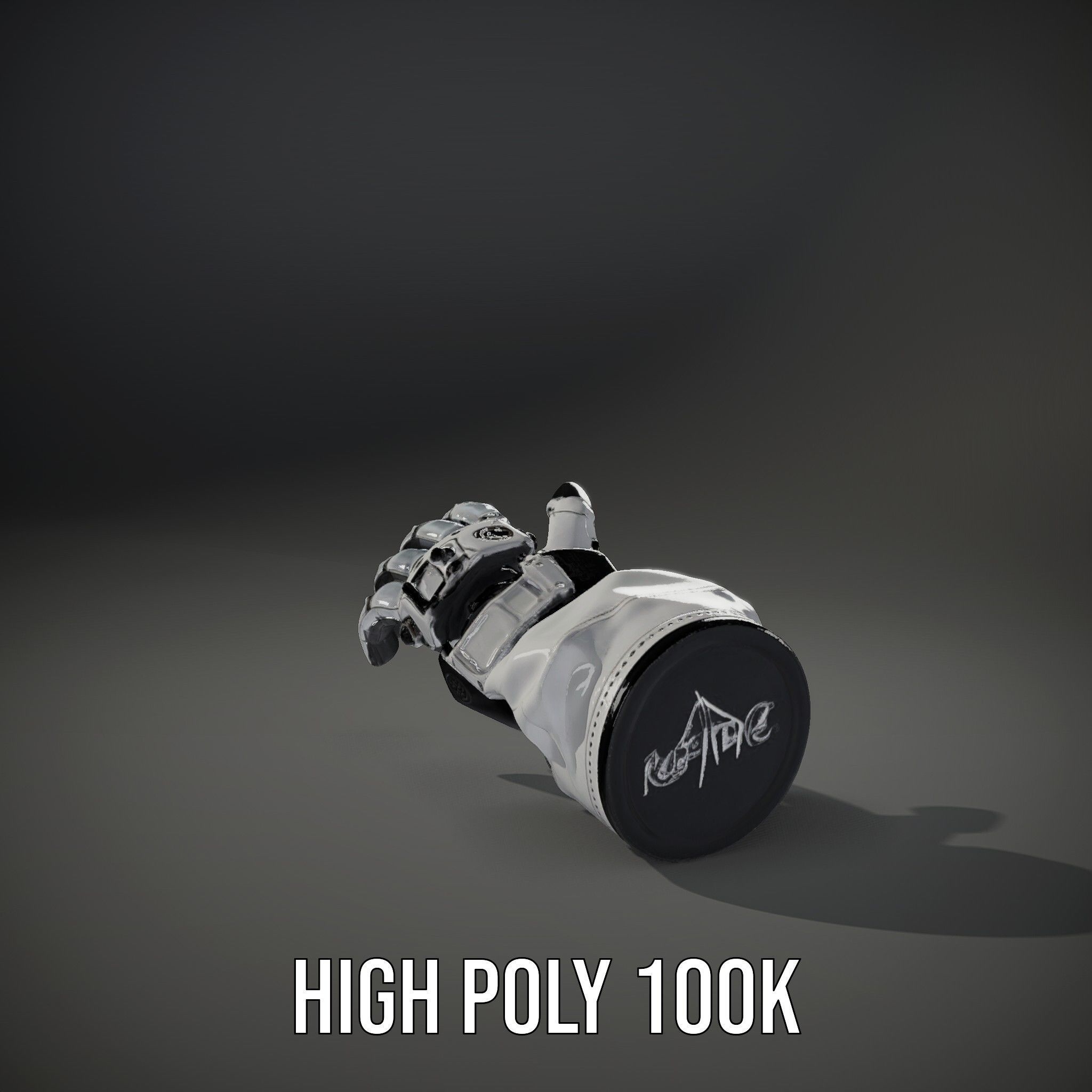 Futuristic Robotic Hand Model Pack with Articulated Fingers Low-poly 3D model_10