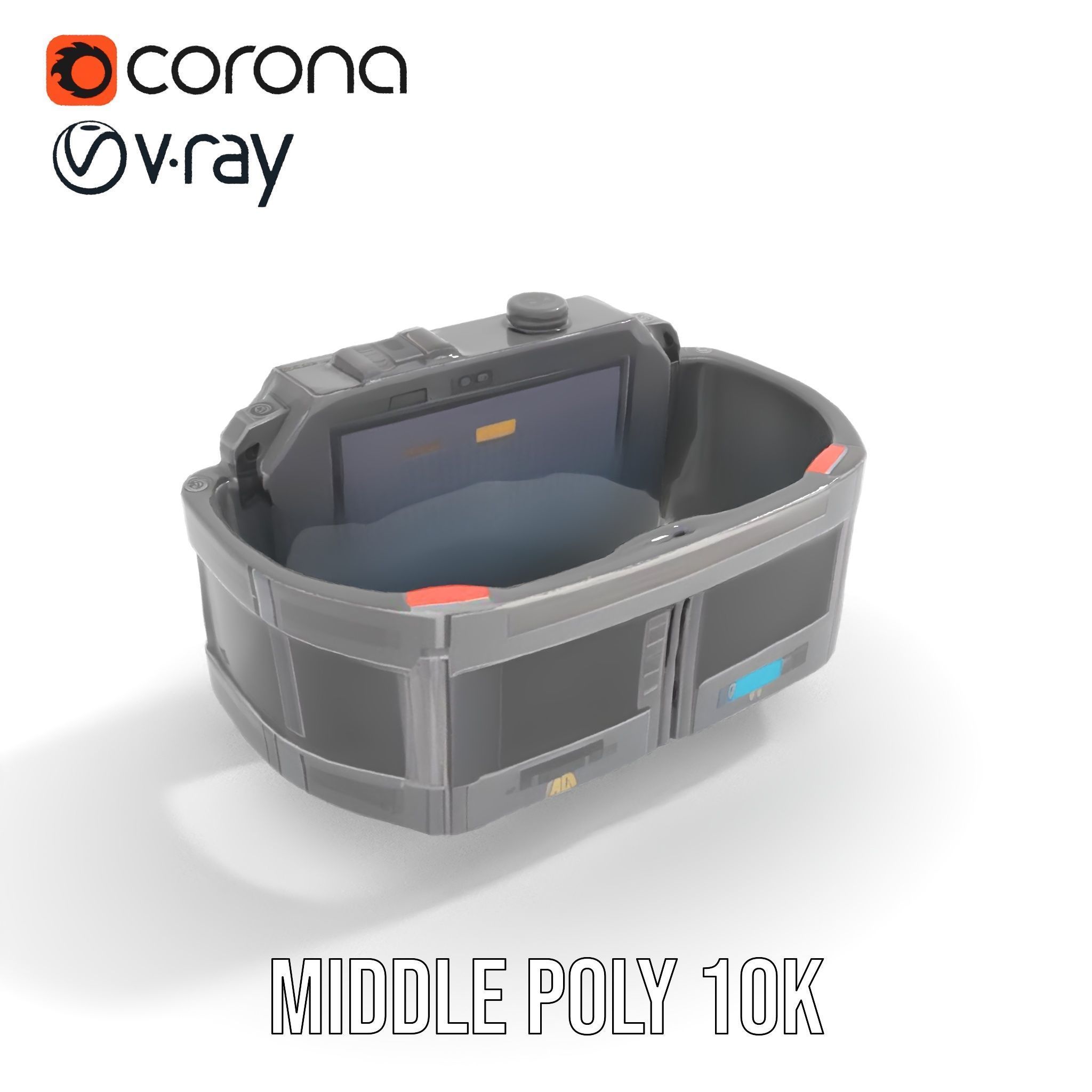 Futuristic Wrist Device model pack with Advanced Display Low-poly 3D model_7