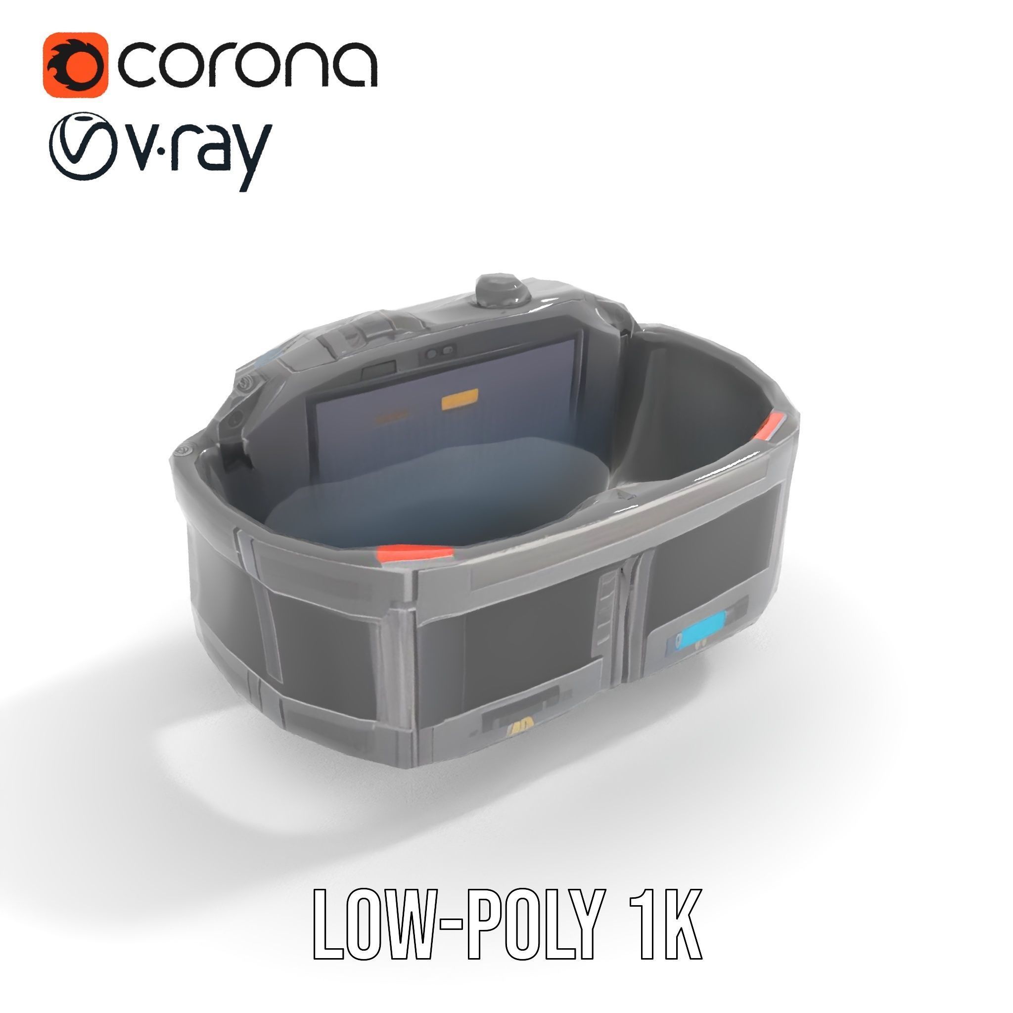 Futuristic Wrist Device model pack with Advanced Display Low-poly 3D model_9