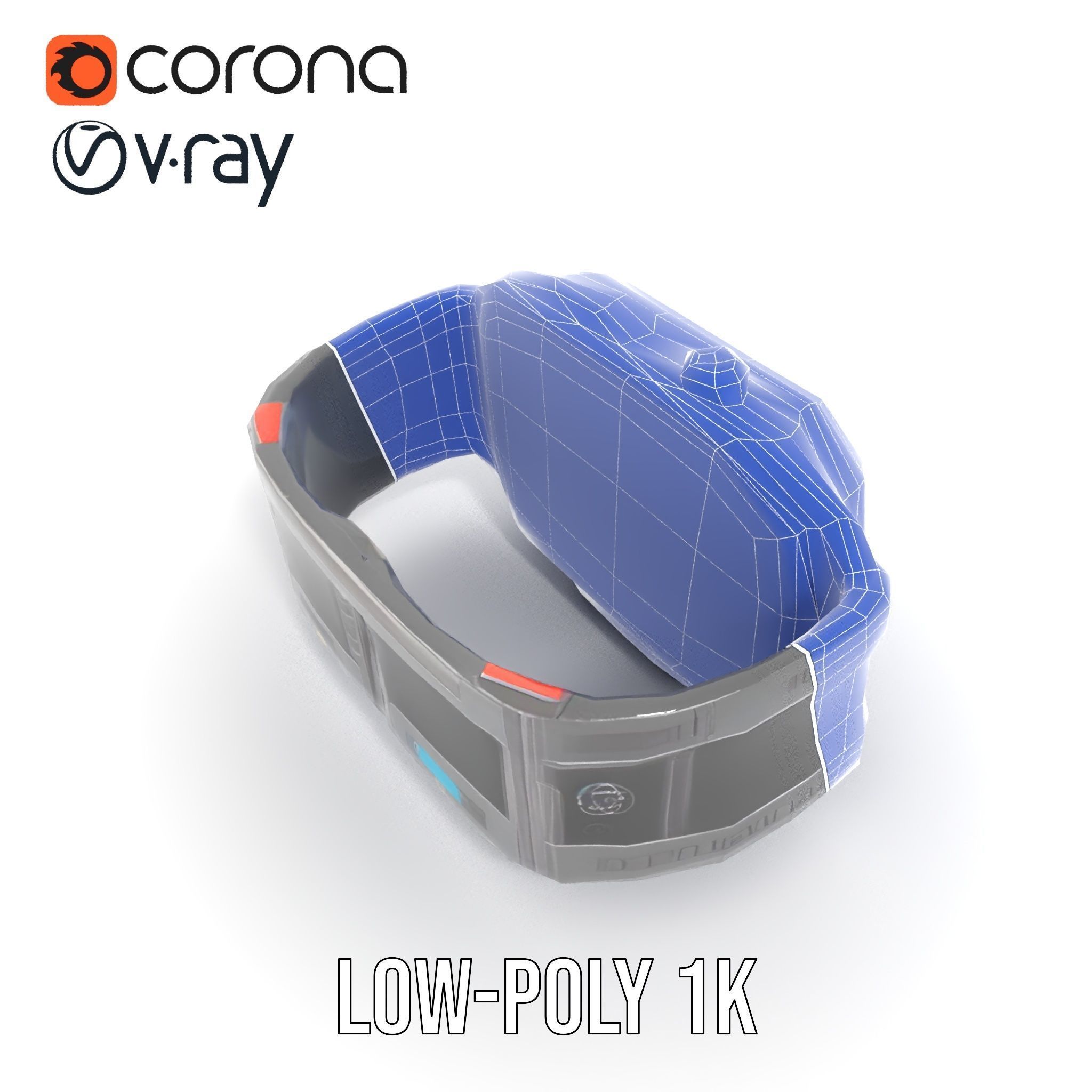 Futuristic Wrist Device model pack with Advanced Display Low-poly 3D model_31