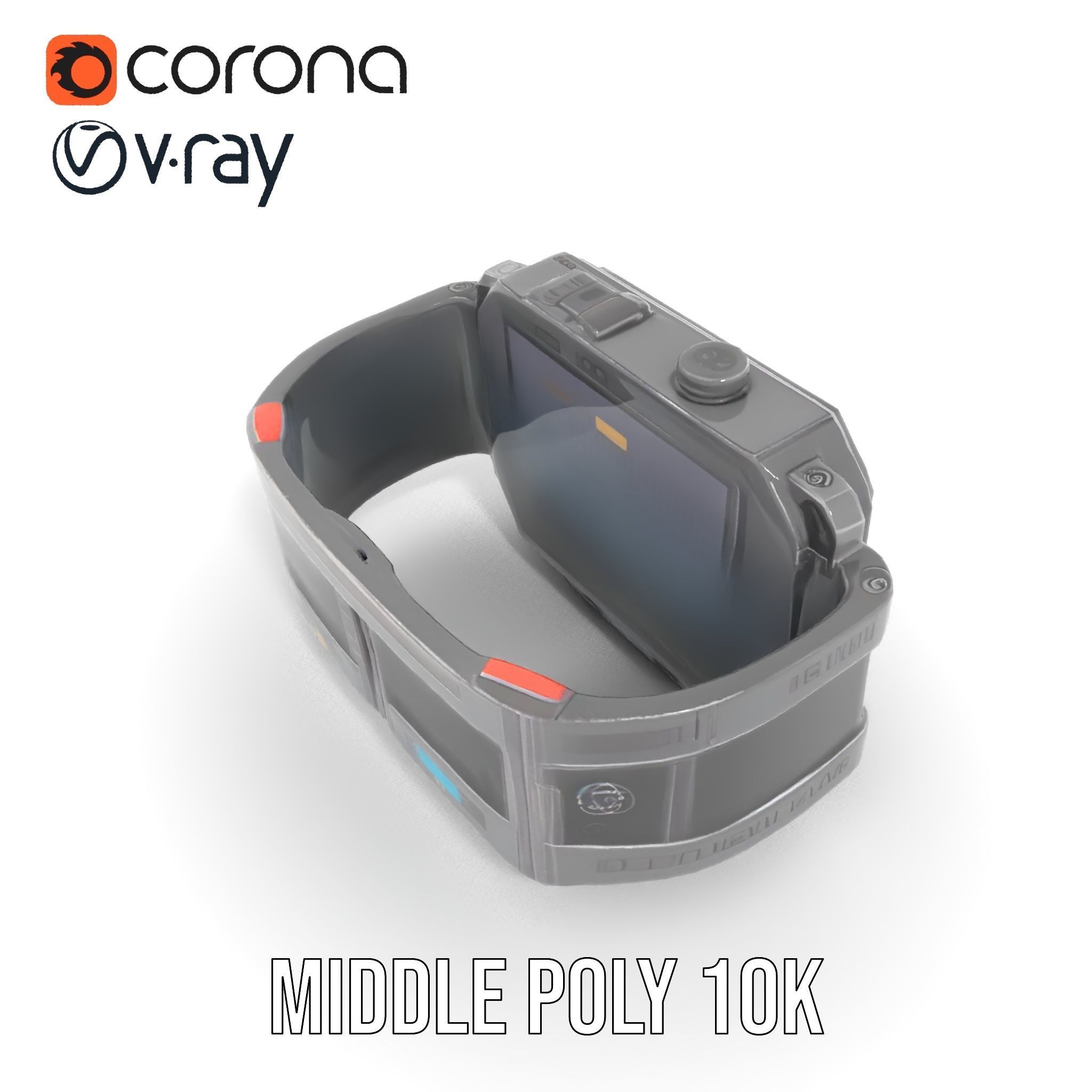 Futuristic Wrist Device model pack with Advanced Display Low-poly 3D model_14