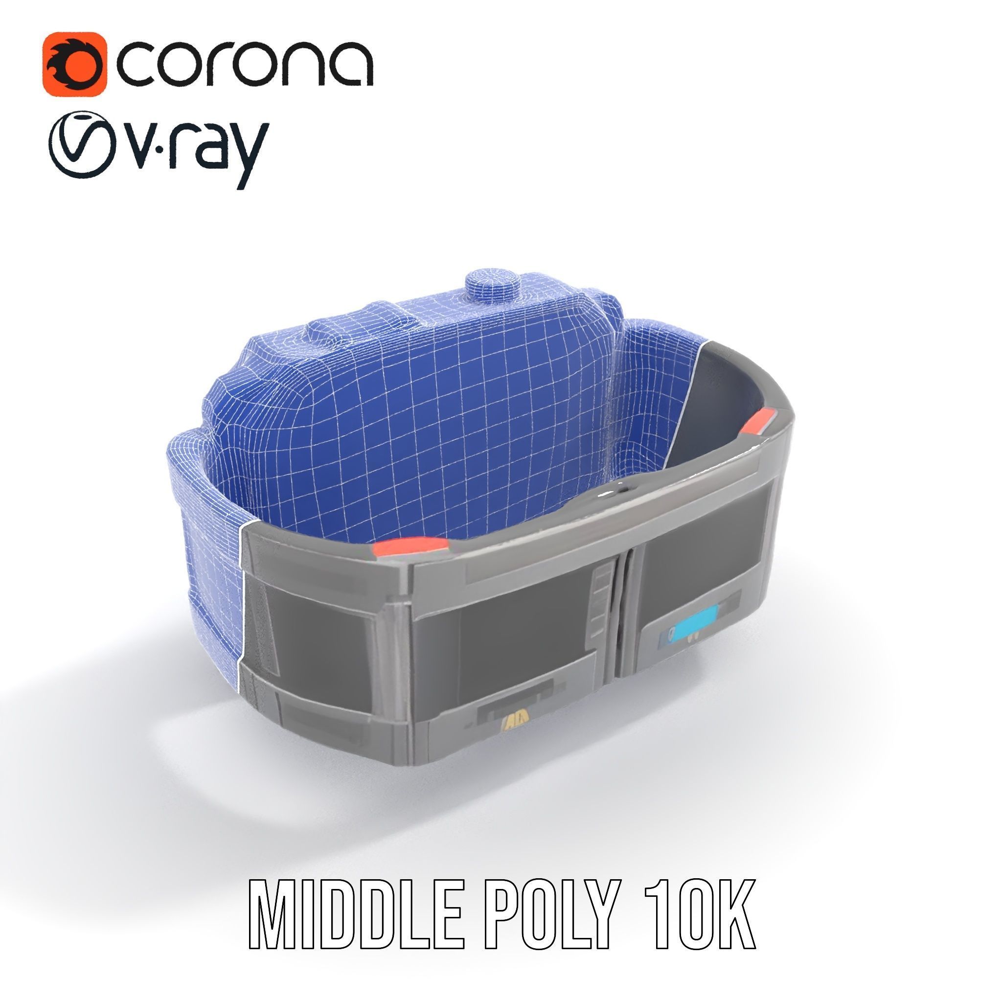 Futuristic Wrist Device model pack with Advanced Display Low-poly 3D model_16