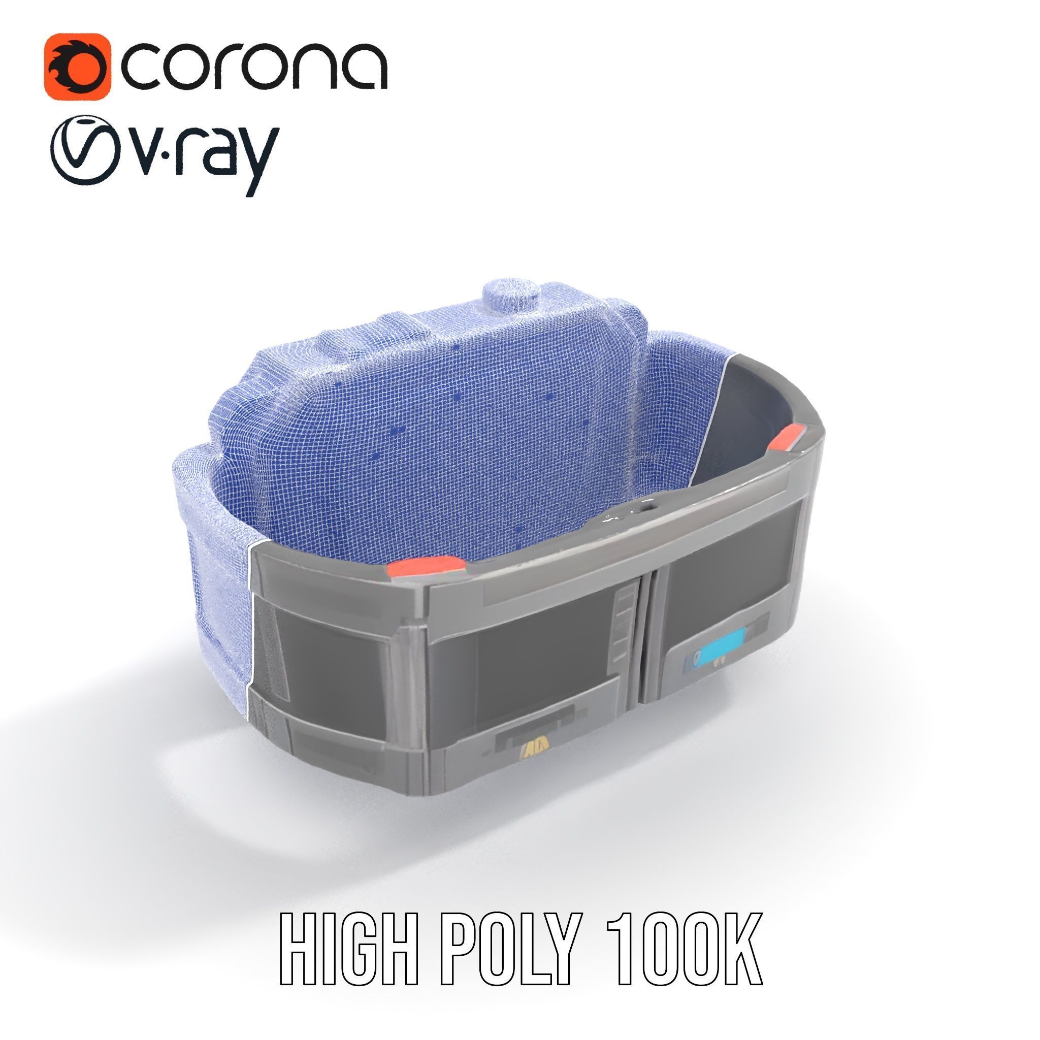 Futuristic Wrist Device model pack with Advanced Display Low-poly 3D model_32