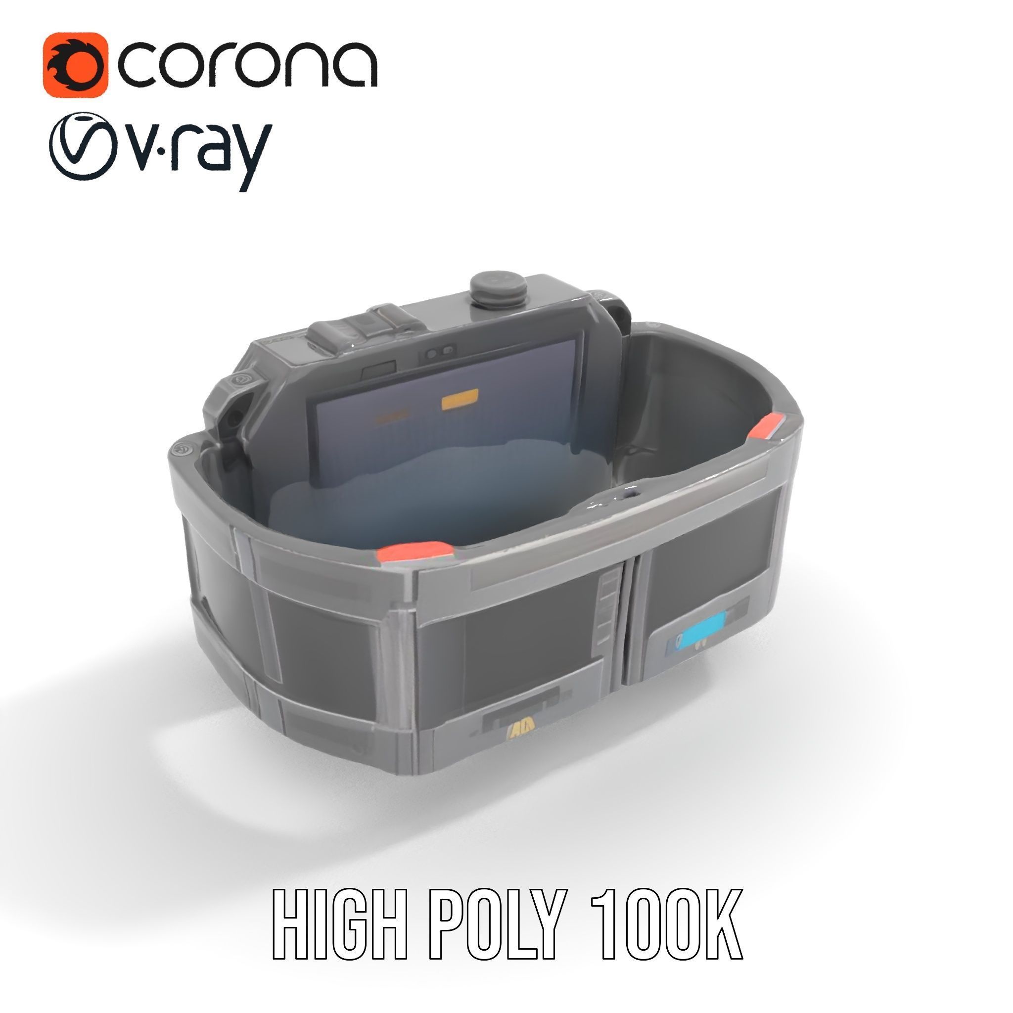 Futuristic Wrist Device model pack with Advanced Display Low-poly 3D model_10